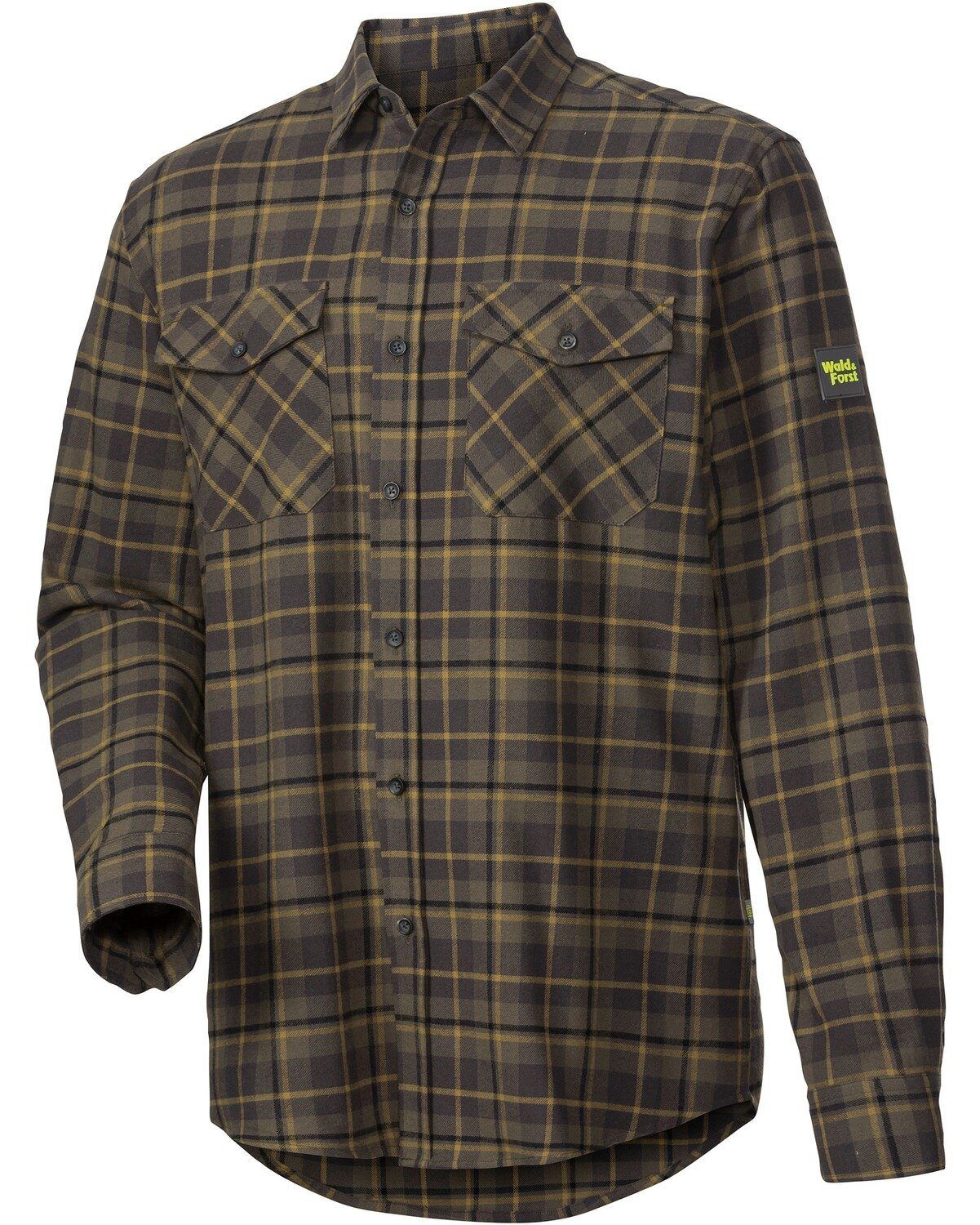 Wald & Forst Flanellhemd Jagdhemd Core Lime-Check