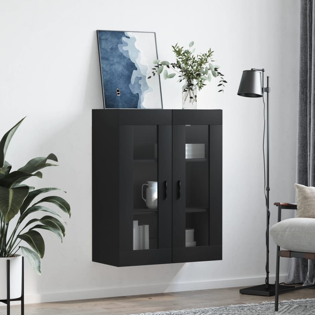 vidaXL Hängeschrank Wandschrank Schwarz 69,5x34x90 cm günstig online kaufen