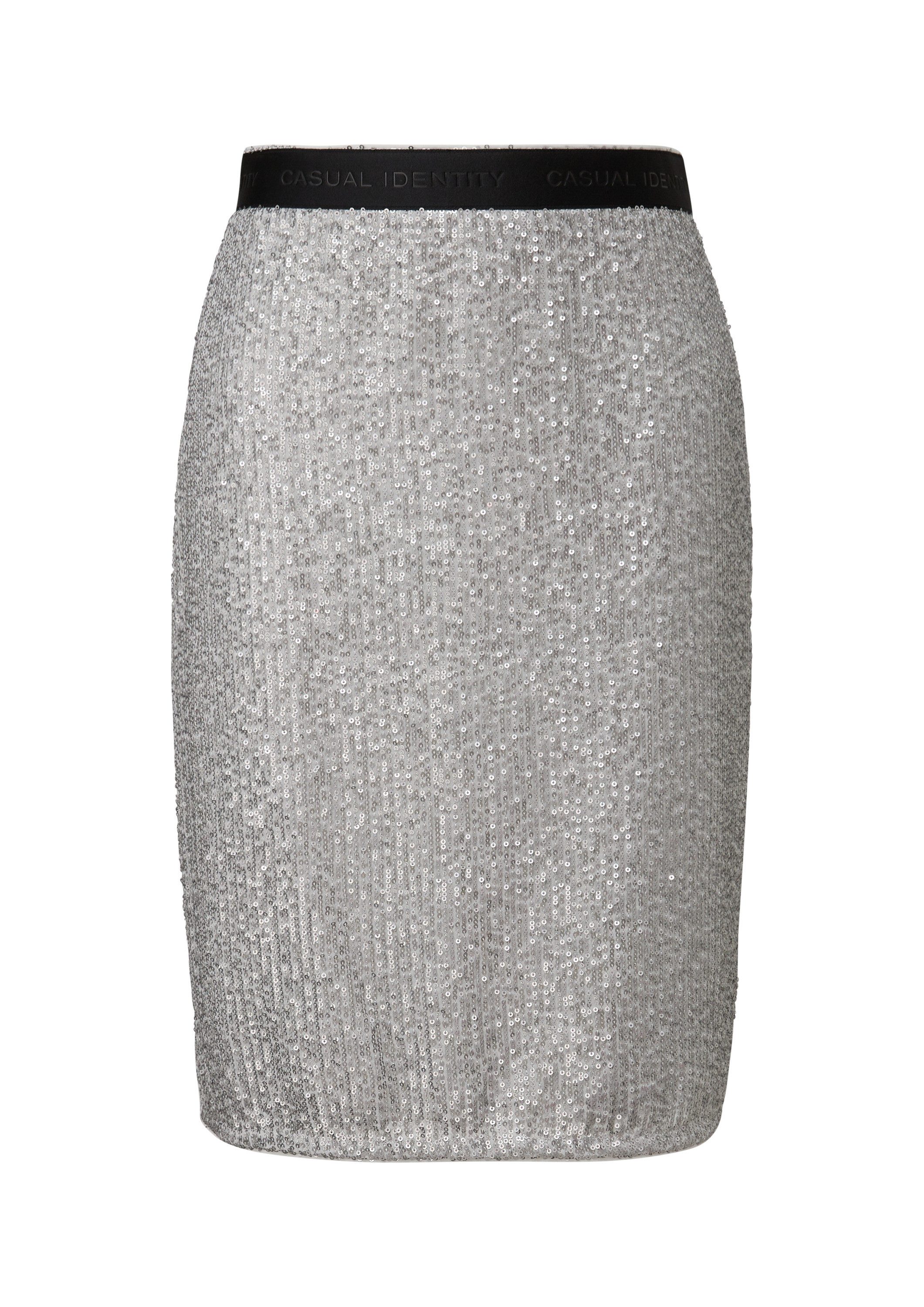 comma Minirock Rock Chiffon-Rock mit Pailletten