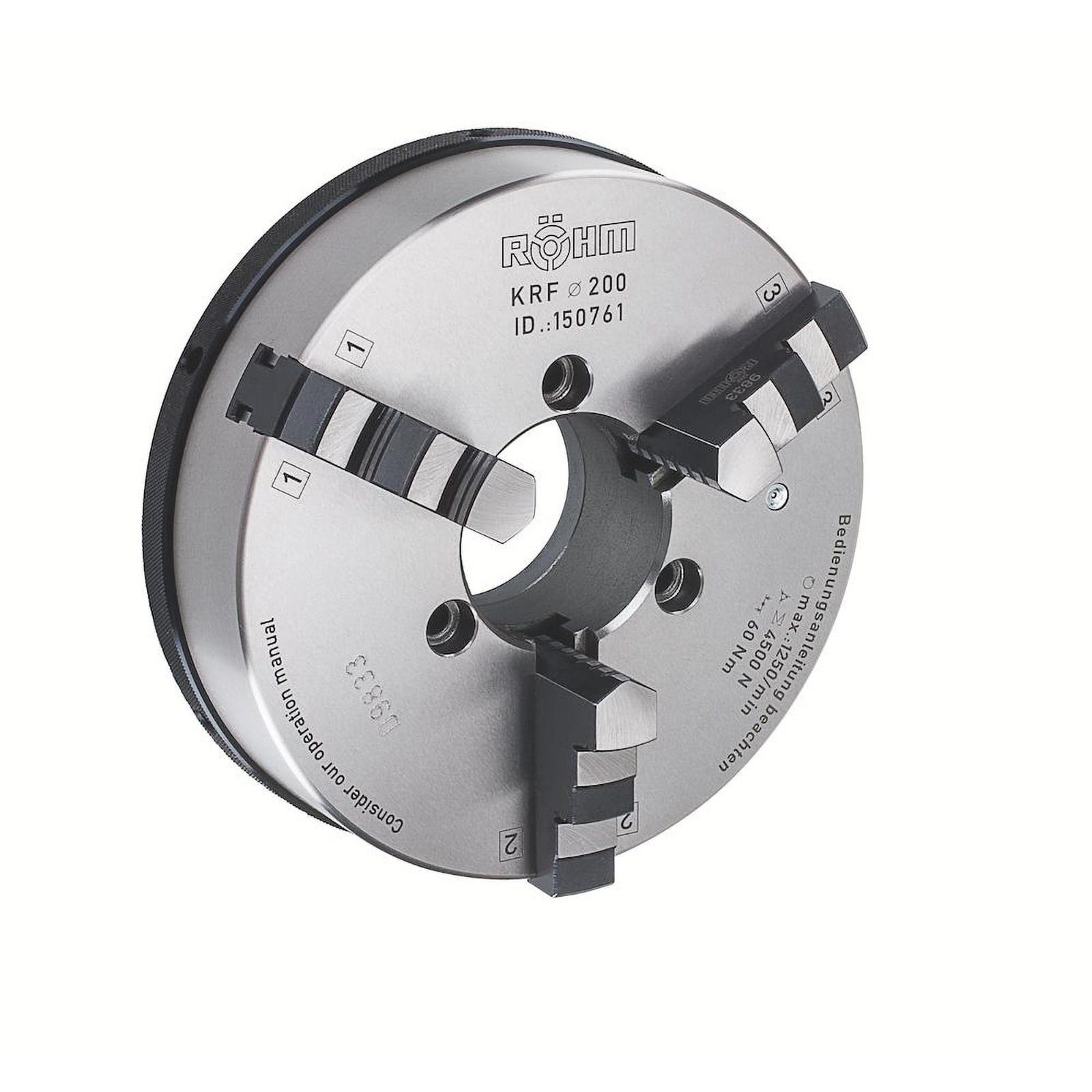 Röhm Keilstangenfutter Röhm KRF 125, 3-Backen, mit Spannstift, Zylindrische Zentrieraufnahme