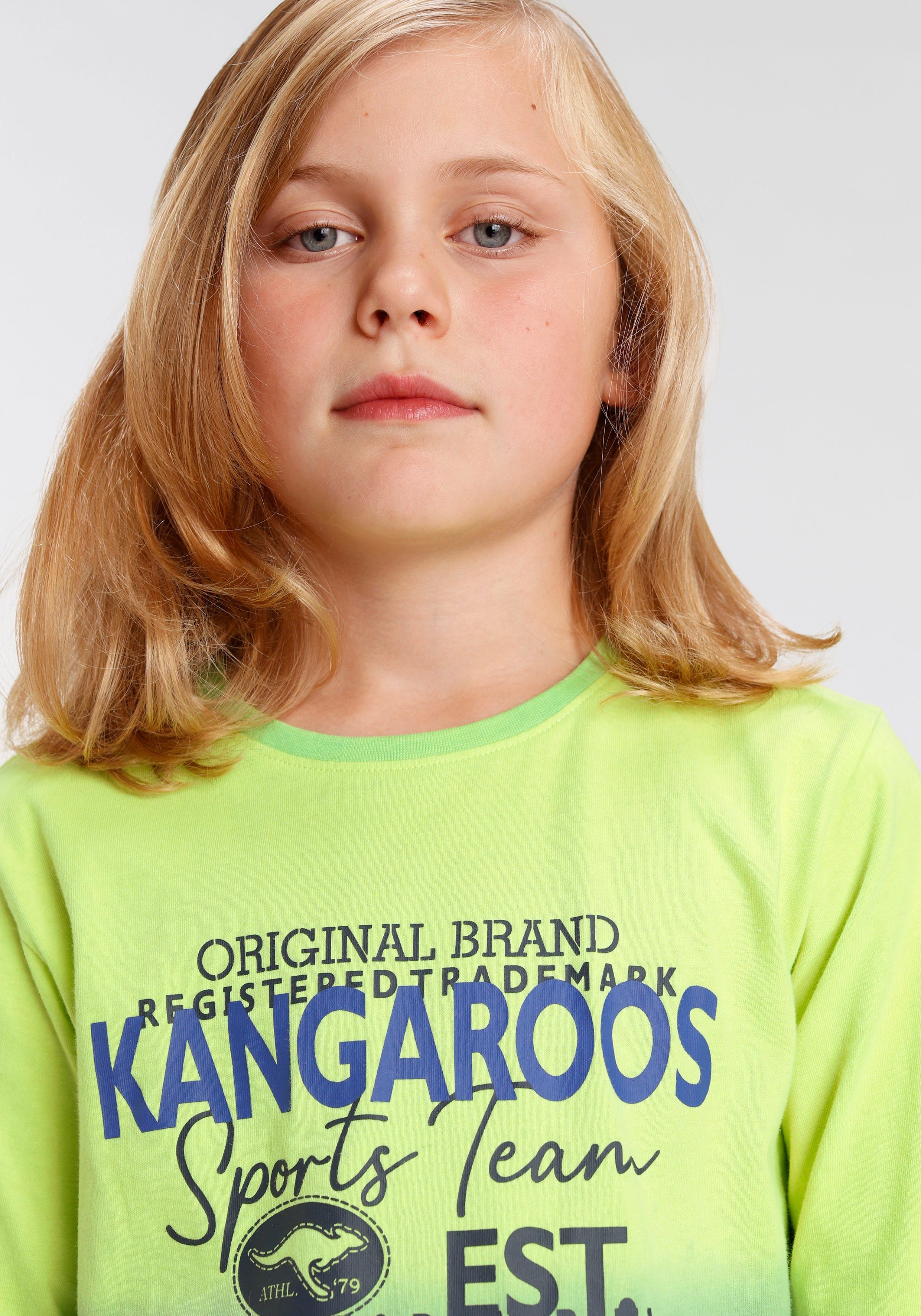 KangaROOS Langarmshirt mit Dip Farbverlauf, Dye
