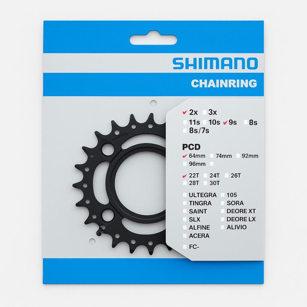 Shimano Kettenschaltung SHIMANO Kettenblatt FC-M3000 22 Zähne mit KSR - präziser Antrieb für I