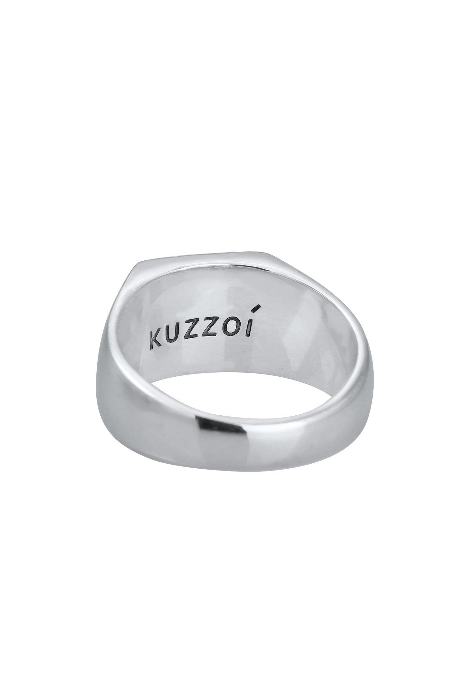 Kuzzoi Siegelring Logo Silber Basic Siegelring Emaille 925 Herren