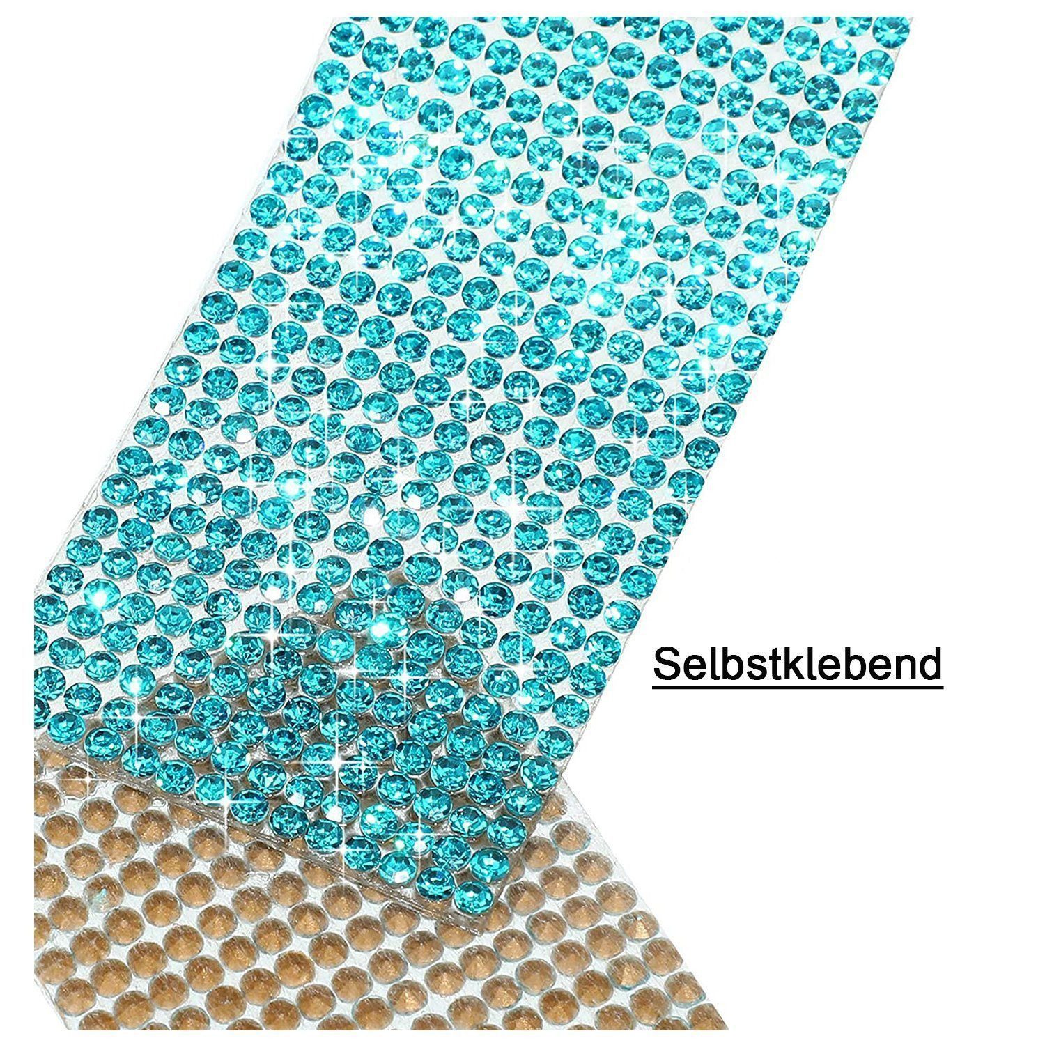 FELIXLEO Klebefalle 1 Rolle Glänzendes Kristallband Selbstklebende Kristall-Strassbänder