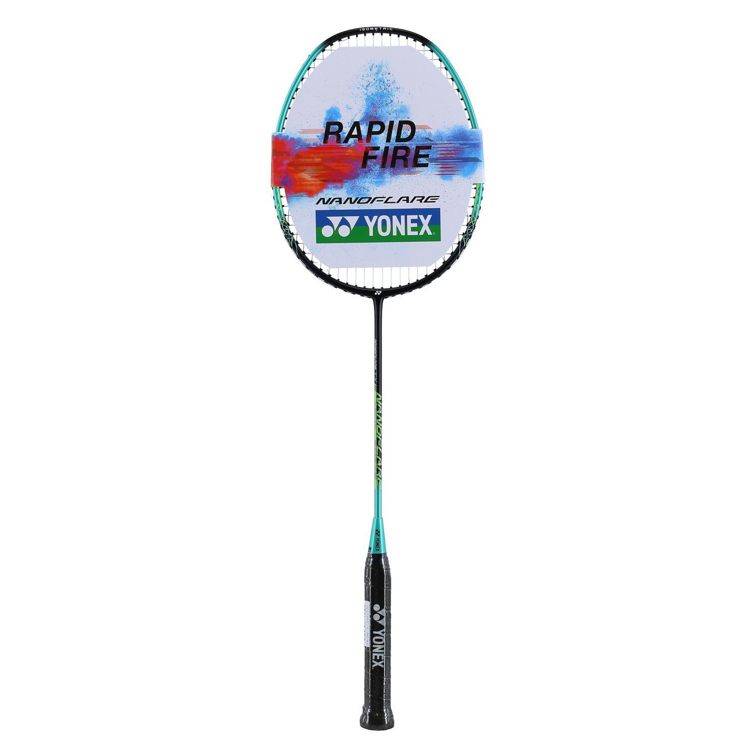 Yonex Badmintonschläger Nanoflare TX (grifflastig, mittel) schwarz/mintgrün - besaitet, Gewichtsklasse: 4U/G5