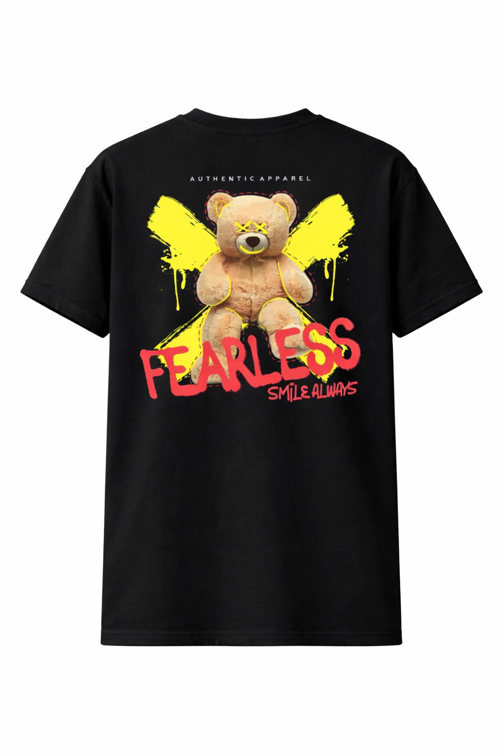 Banco T-Shirt Herren Fearless Rückenprint (Packung, Einzelartikel) Herren T-Shirt Rundhals Baumwolle Rückendruck Straßenmode Design