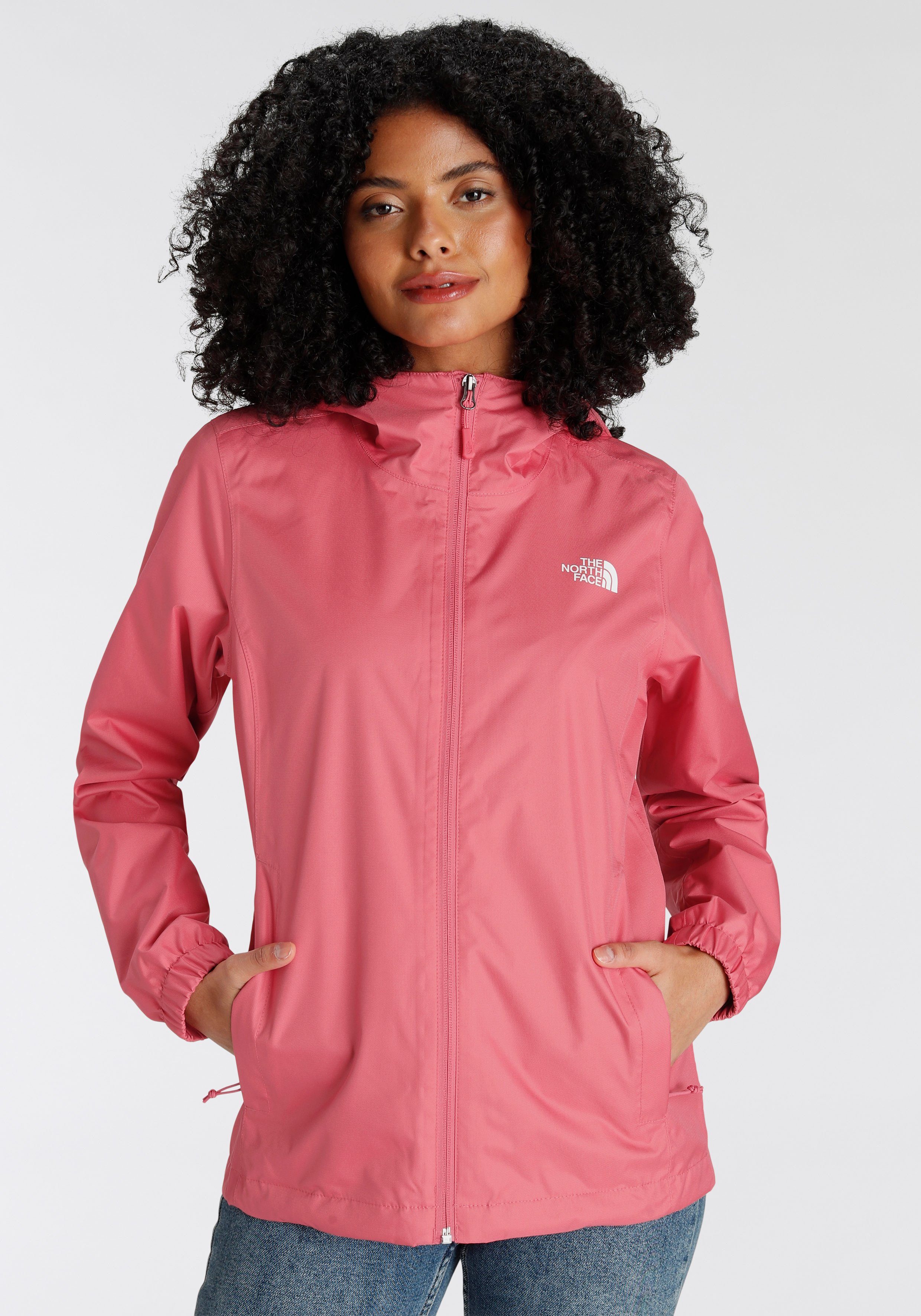 The North Face Funktionsjacke W QUEST cosmo - JACKET Logostickerei pink mit EU (1-St)