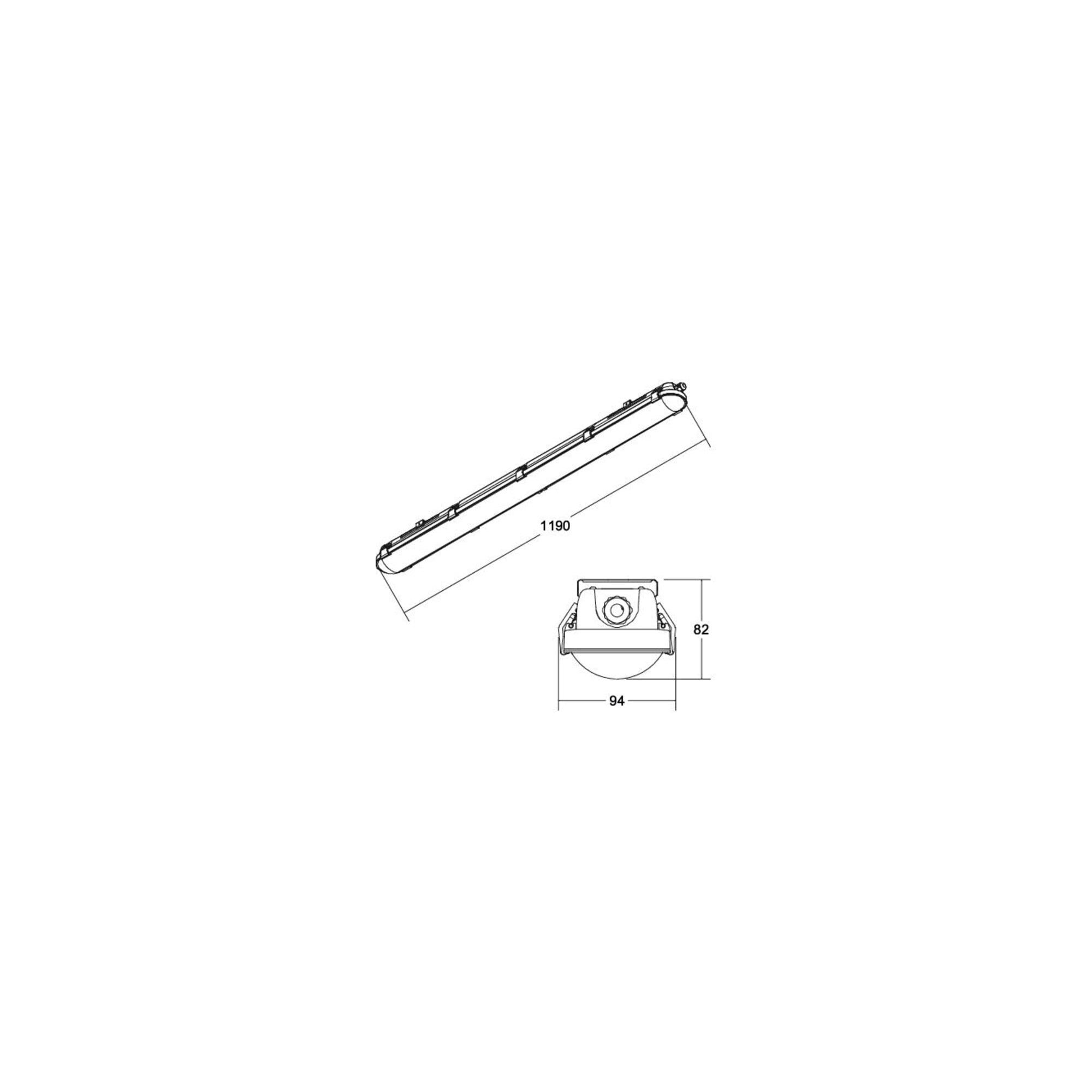 Brumberg Einbauleuchte Brumberg Leuchten LED-Feuchtraumleuchte 1190mm 4000K 78014114