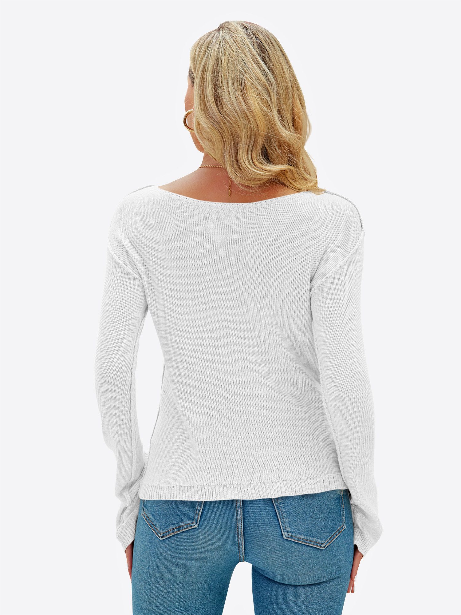 Imily Bela T-Shirt Damen Langärmliges mit Strickoberteil (Packung, 1-tlg., günstig online kaufen