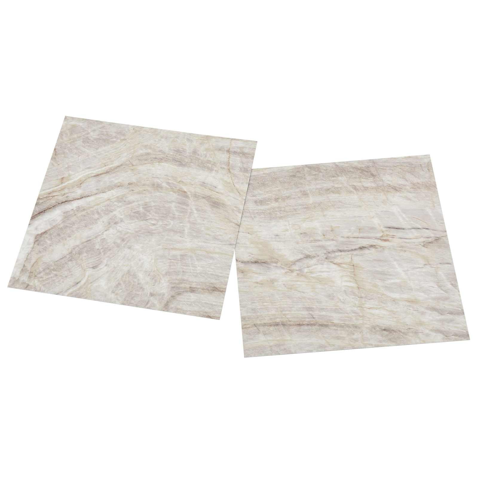vidaXL Teppichboden Selbstklebende Bodenplanken Beige 30,5 x 30,5 cm 20 Stk. PVC, Quadratisch, Höhe: 0.15 mm