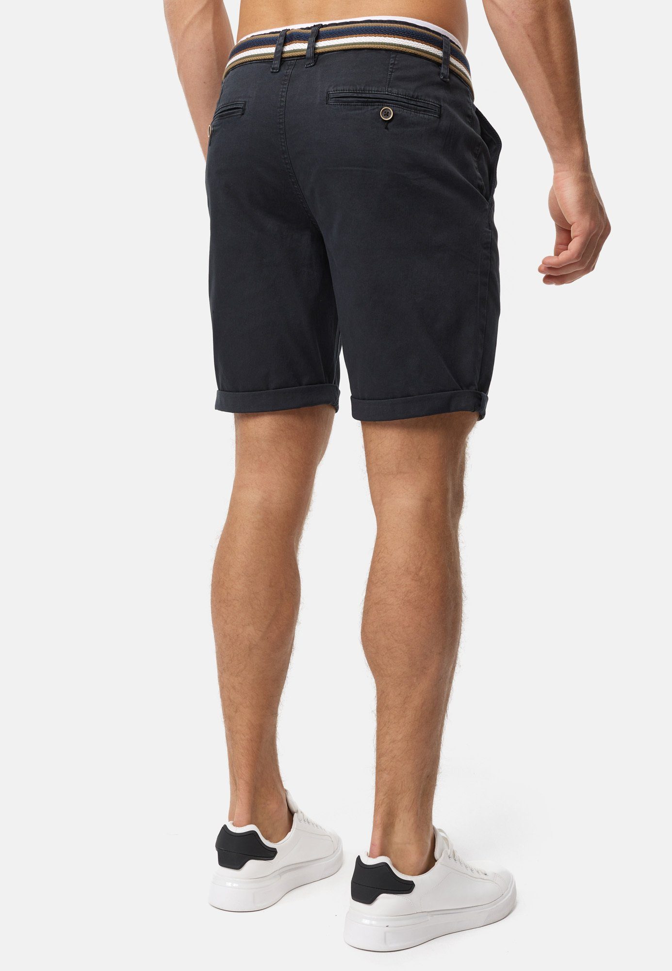 Indicode Chinoshorts Herren INCunning Chino Shorts Herrenshorts aus elastischer Baumwoll-Qualität, inkl. Gürtel