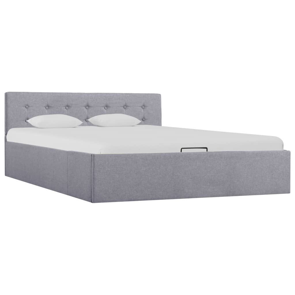 vidaXL Bettgestell Stauraumbett Hydraulisch Hellgrau Stoff 140x200 cm Bett günstig online kaufen