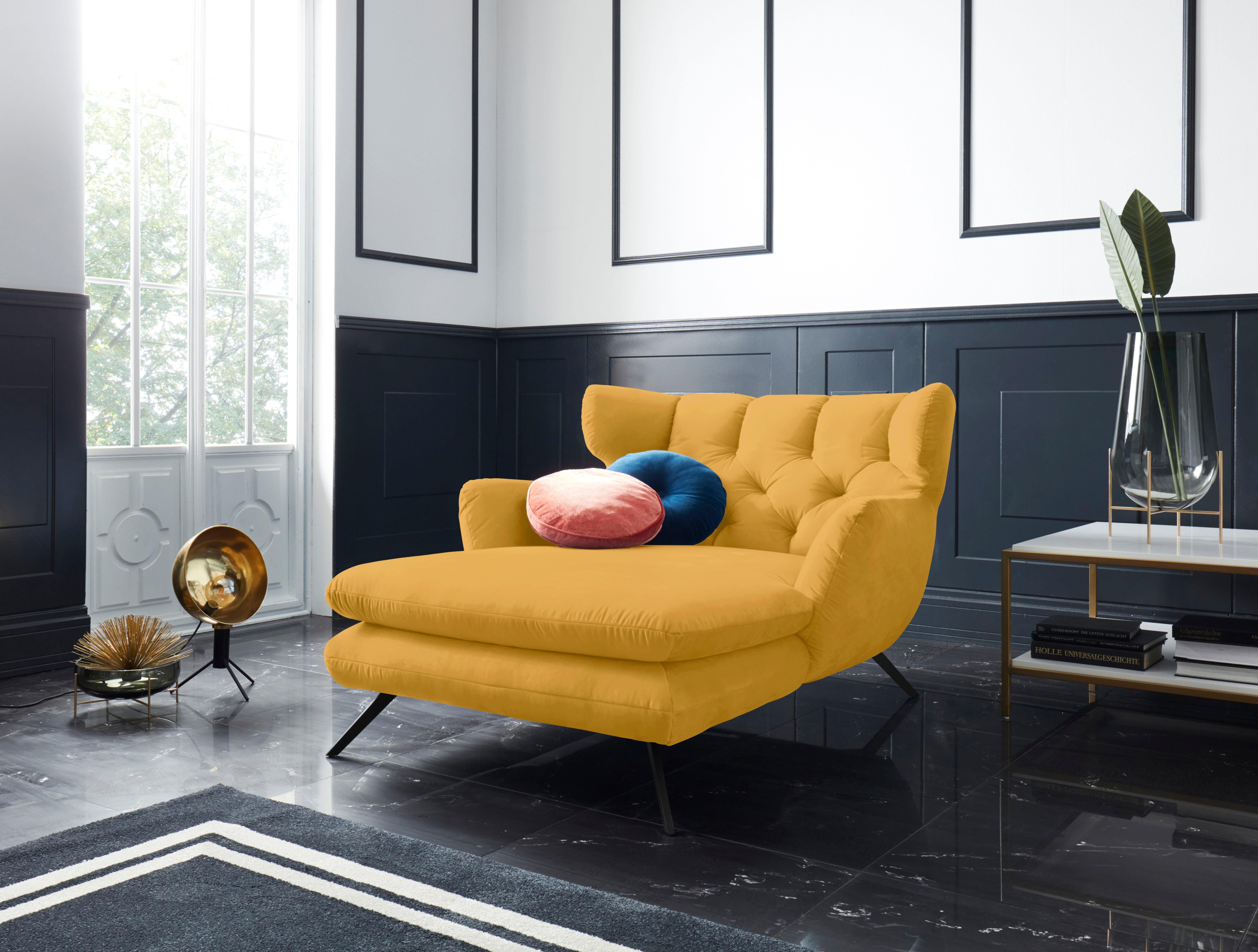3C Candy Loveseat Beatrice Loungesessel, Ohrensessel, bequem zum Relaxen, Breite 100cm, mit Knopfheftung im Rücken, Fernsehsessel, Relaxsessel