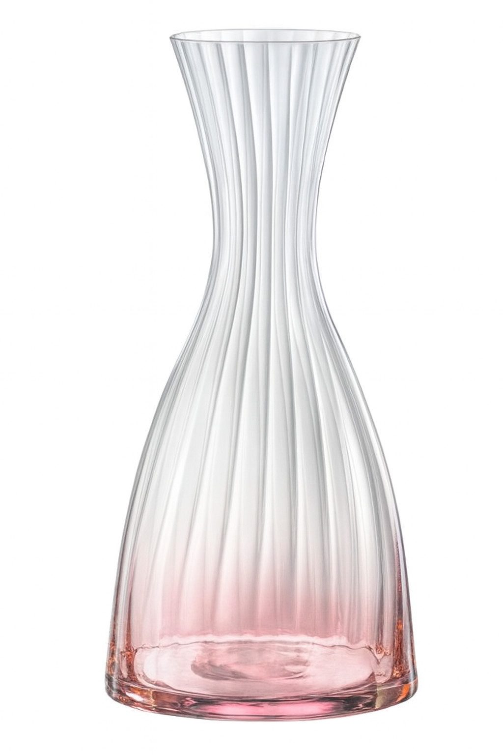 Crystalex Karaffe Kate Optic Karaffe rosa/pink / blau /grün / gelb oder lila, (Einzelteil, 1-tlg., 1 x Karaffe), besondere Glanz, farbig, Kristallglas, geriffelt