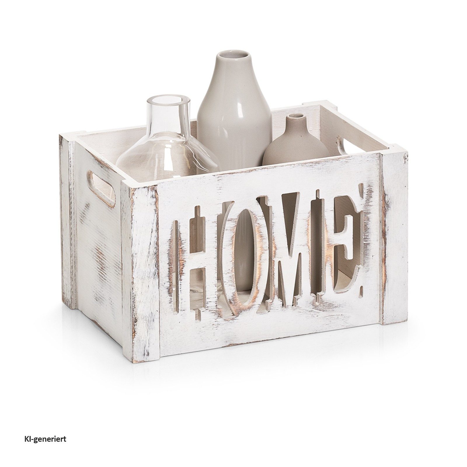 HTI-Living Aufbewahrungsbox Aufbewahrungsbox Home Schabby Look (Stück, 1 St., 1 Aufbewahrungsbox), Holzkiste Shabby chic