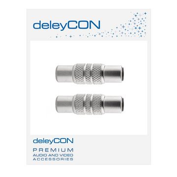 deleyCON deleyCON 2 Stück Cinch Kupplung (2x RCA/Cinch Buchse) - Audio / Video Audio- & Video-Kabel
