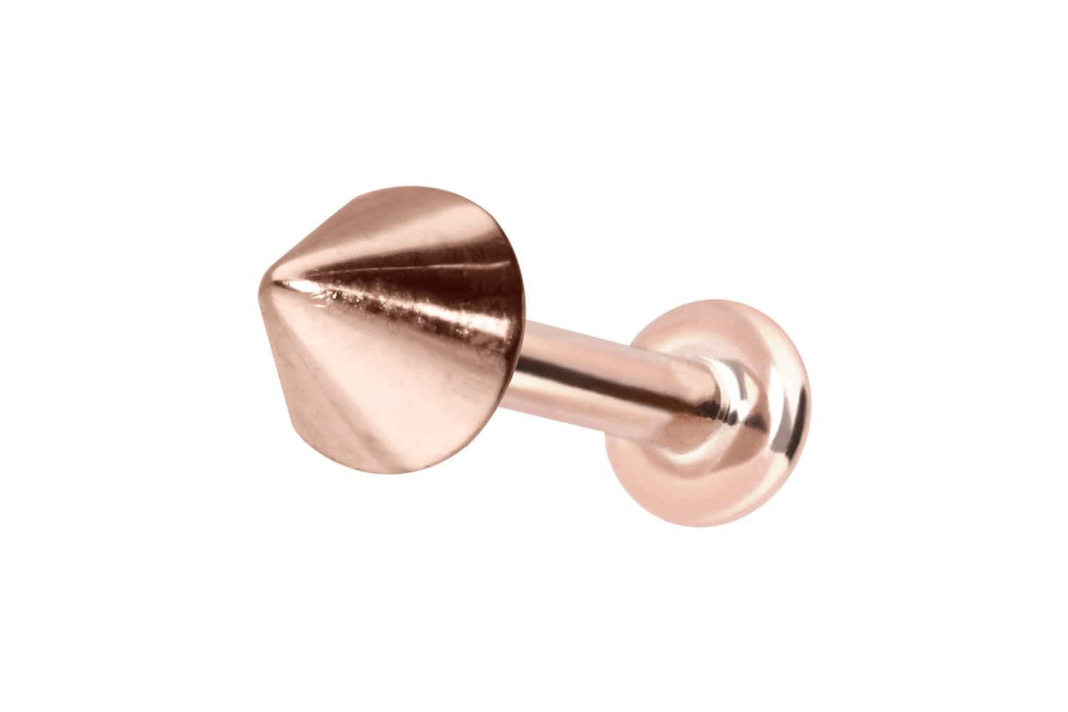 Piercing-Set 14 Karat Gold Labret mit Push Fit SPITZE