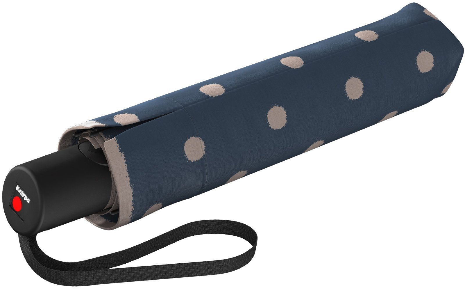 Knirps® Taschenregenschirm A.200 Art, mit navy-beige Duomatic - Punkte-Muster Dot Medium modernem Auf-Zu-Automatik ocean