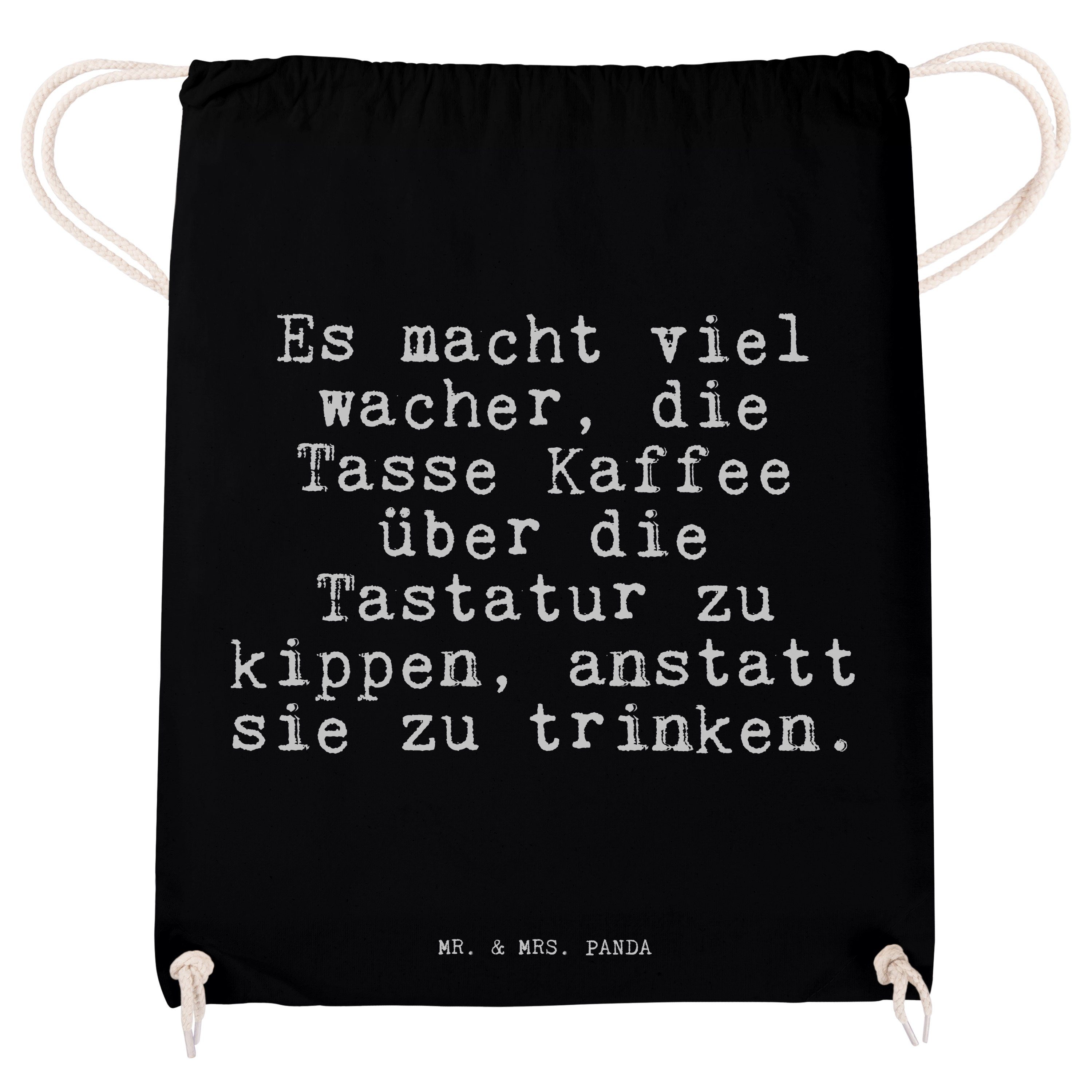 Mr. & Es Schwarz Spruch, viel Kollege, Compu - macht - wacher,... Geschenk, (1-tlg) Mrs. Panda Sporttasche