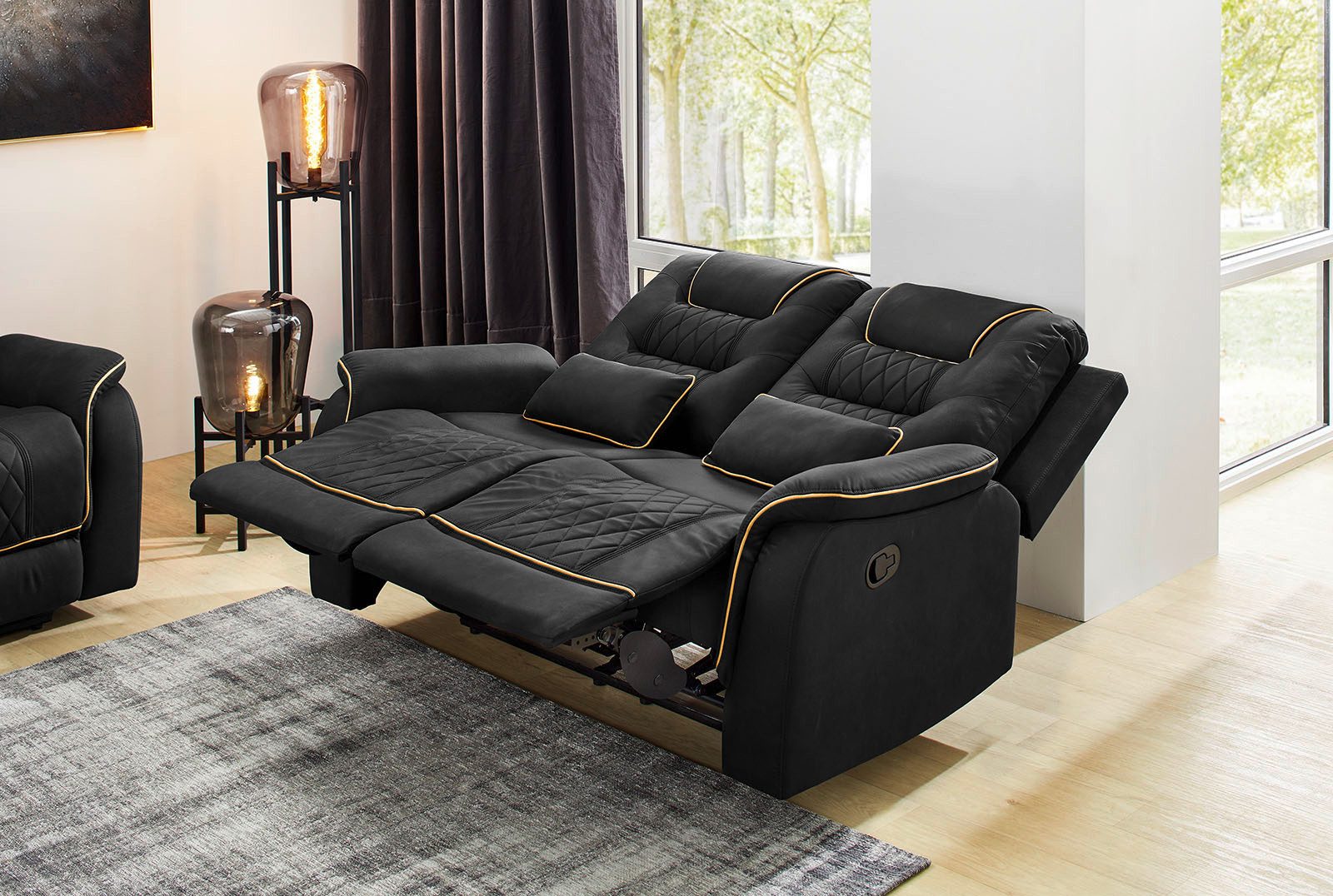 Jockenhöfer Gruppe 2-Sitzer Nevada, B: 155 cm, Liegefunktion durch halbautomatische Relaxfunktion, TTFK-Polsterung