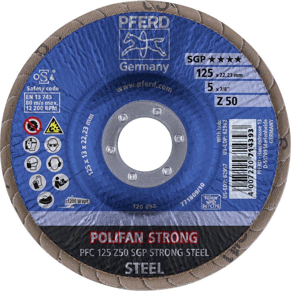 Pferd Z PFERD Schleifscheibe 67788125 Fächerschleifscheibe Strong Sgp Steel 125 Durchmesser