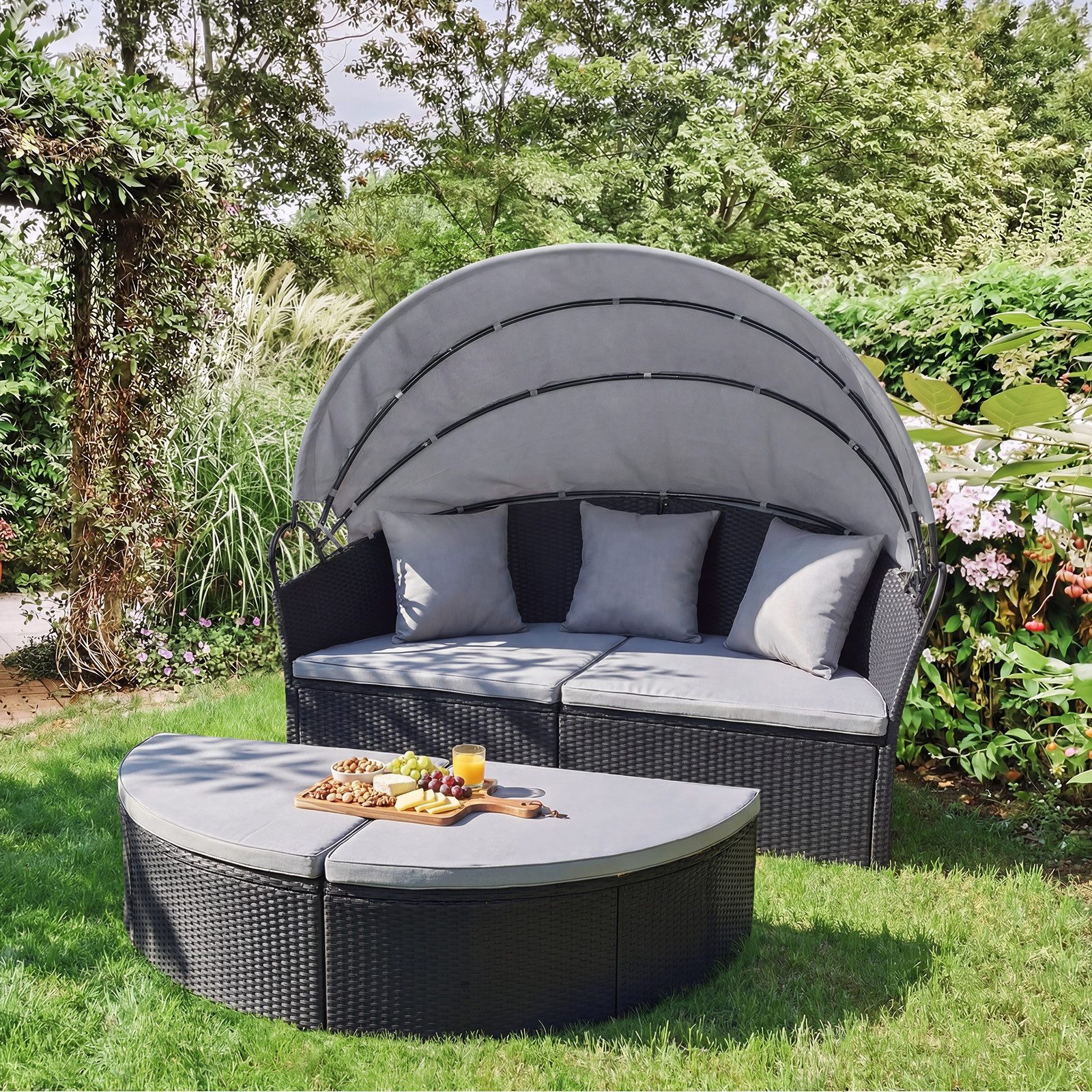 COSTWAY Sonneninsel, Sonnenliegen fur den garten, Lounge Möbel Outdoor