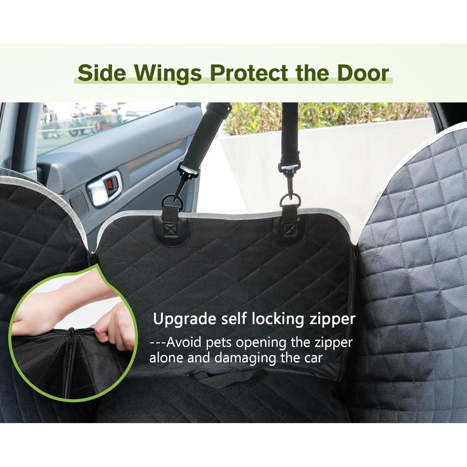 LuxusKollektion Schutzkragen Hundedecke Auto Rückbank Wasserabweisend Schwarz 146x136cm