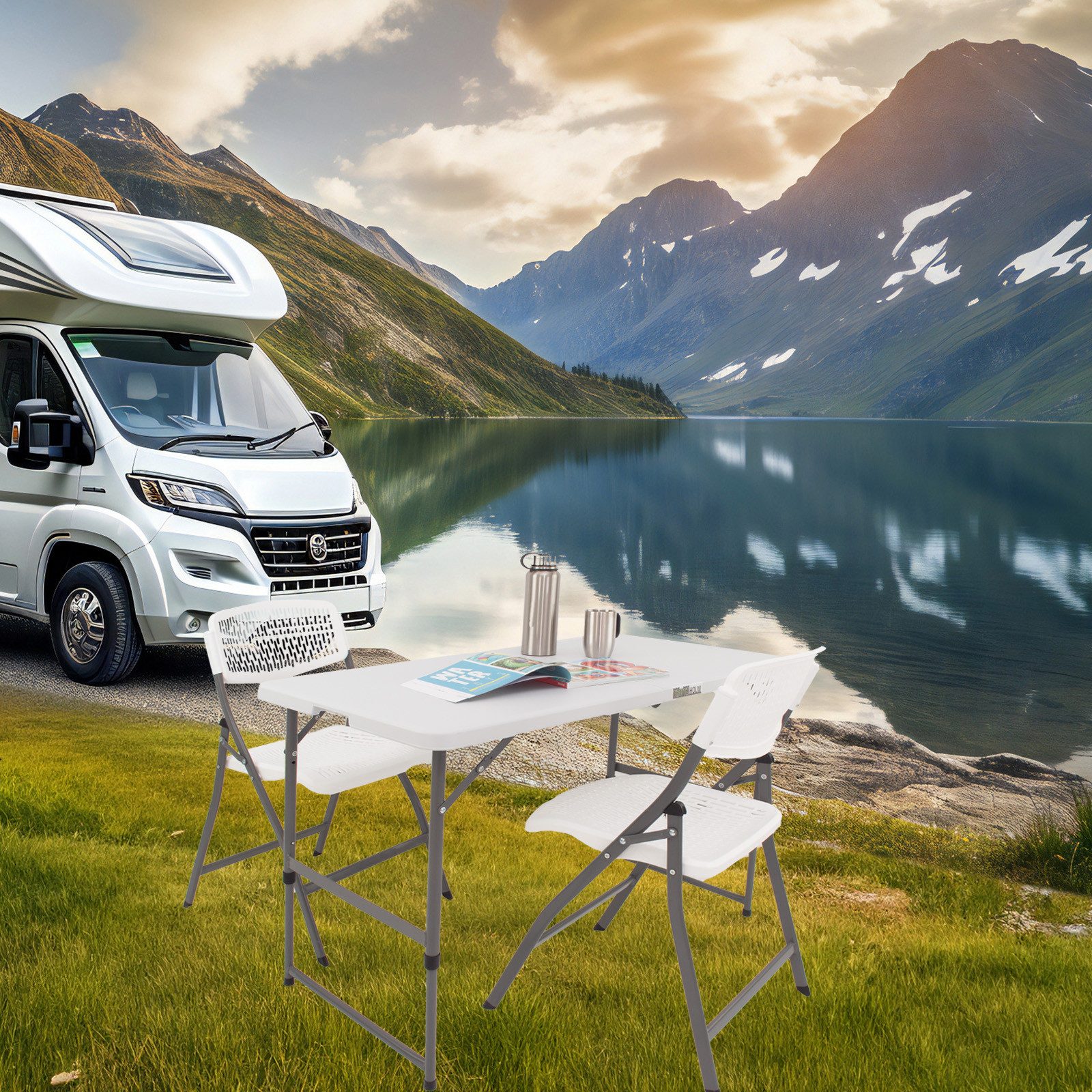 TRUTZHOLM Bierzeltgarnitur Campingset eckig Klapptisch 120x60 cm mit 2 Klap günstig online kaufen