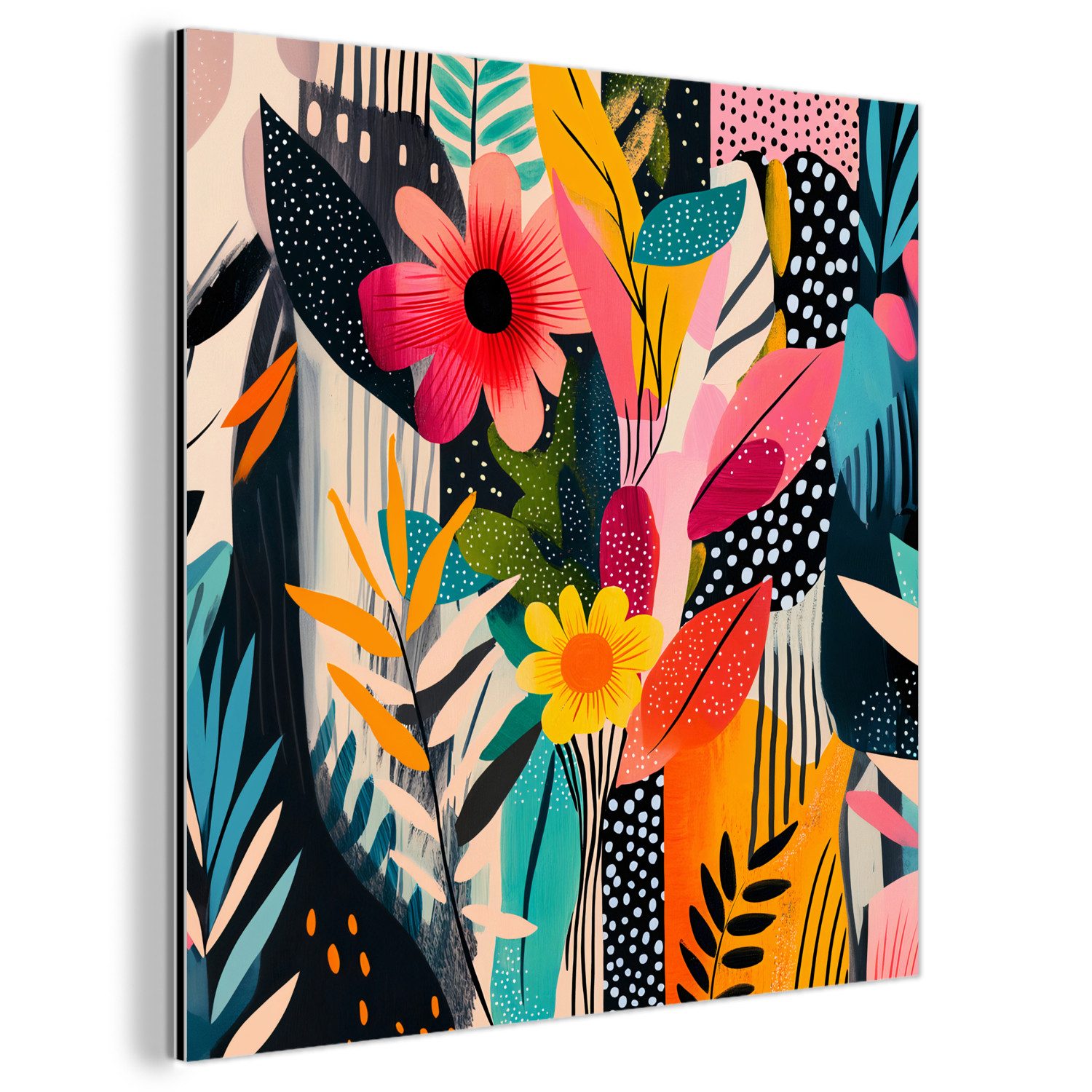 Metallbild Kunstdrucke - Abstrakt - Blumen - Rosa