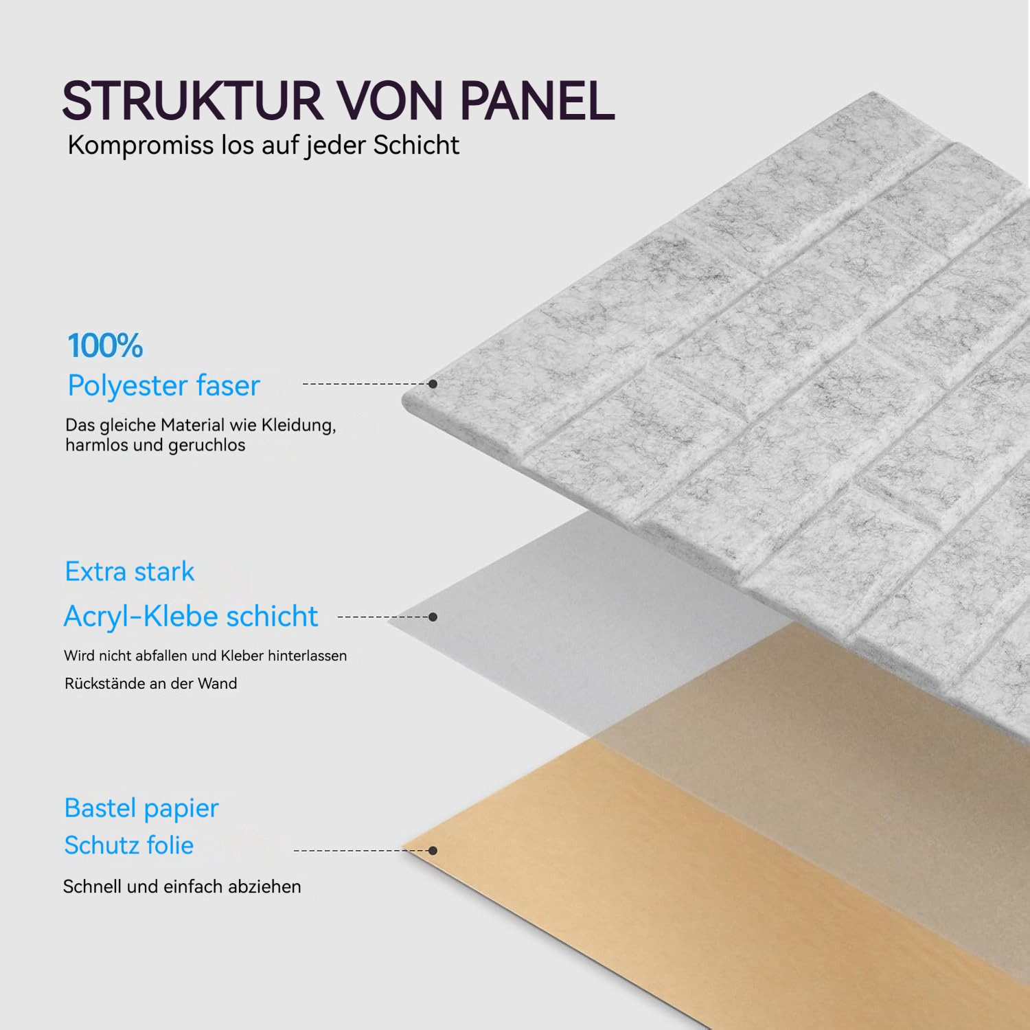 Rhein Beleuchtung Akustikplatte Akustikplatten selbstklebend 12 Stück Ziegeltextur, (30×30×0,9 cm Paneele für Wand, Decke, Holz & Türen), Schallabsorber mit hoh – Bild 5 von 5