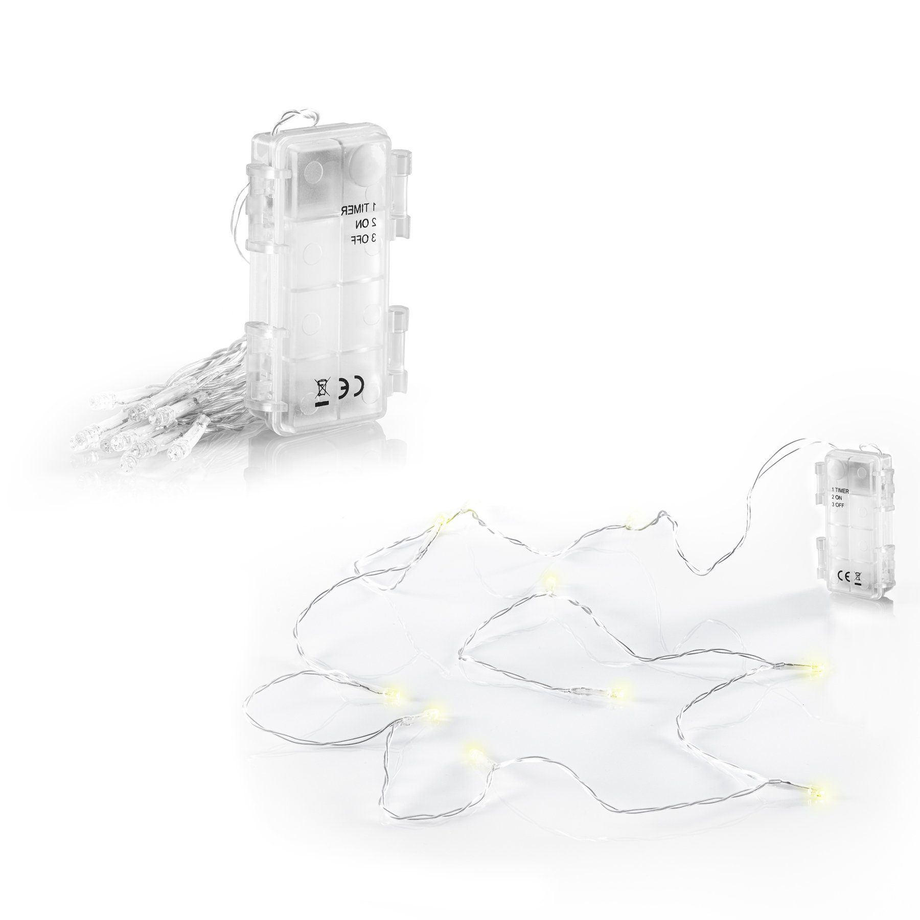 LEDs 10 LED-Lichterkette BigDean innen für warmweiße 1,5m Drahtlichterkette außen +
