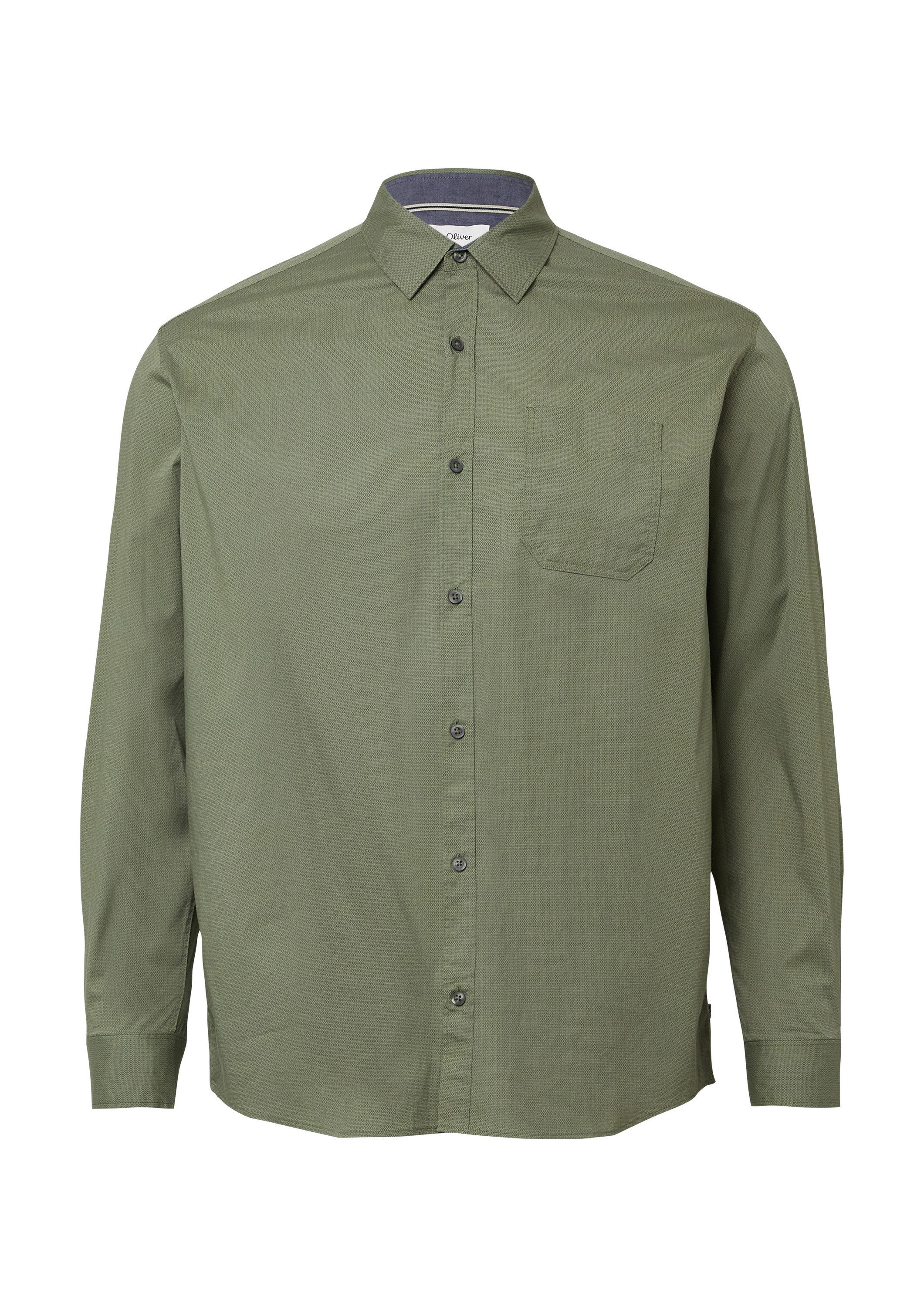 s.Oliver Langarmhemd Hemd Regular Fit: Gemustertes Hemd mit Kentkragen günstig online kaufen