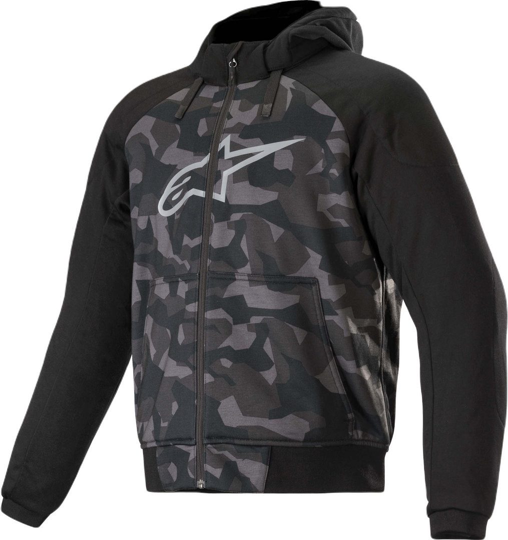 Alpinestars Motorradjacke Chrome Camo Sport Motorrad Zip Hoodie (wasserdicht) Ellenbogenprotektoren enthalten,Schulterprotektoren enthalten