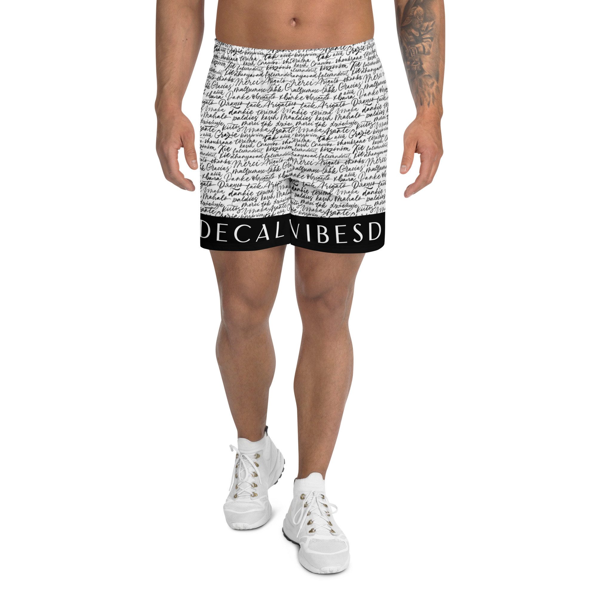 DECALVIBES Trainingsshorts Multifunctional Herren Sport Shorts Ultimate Multilingual Calligraphy 4-Wege-Stretch, atmungsaktiv, elastischer Bund, vielseitig einsetzbar