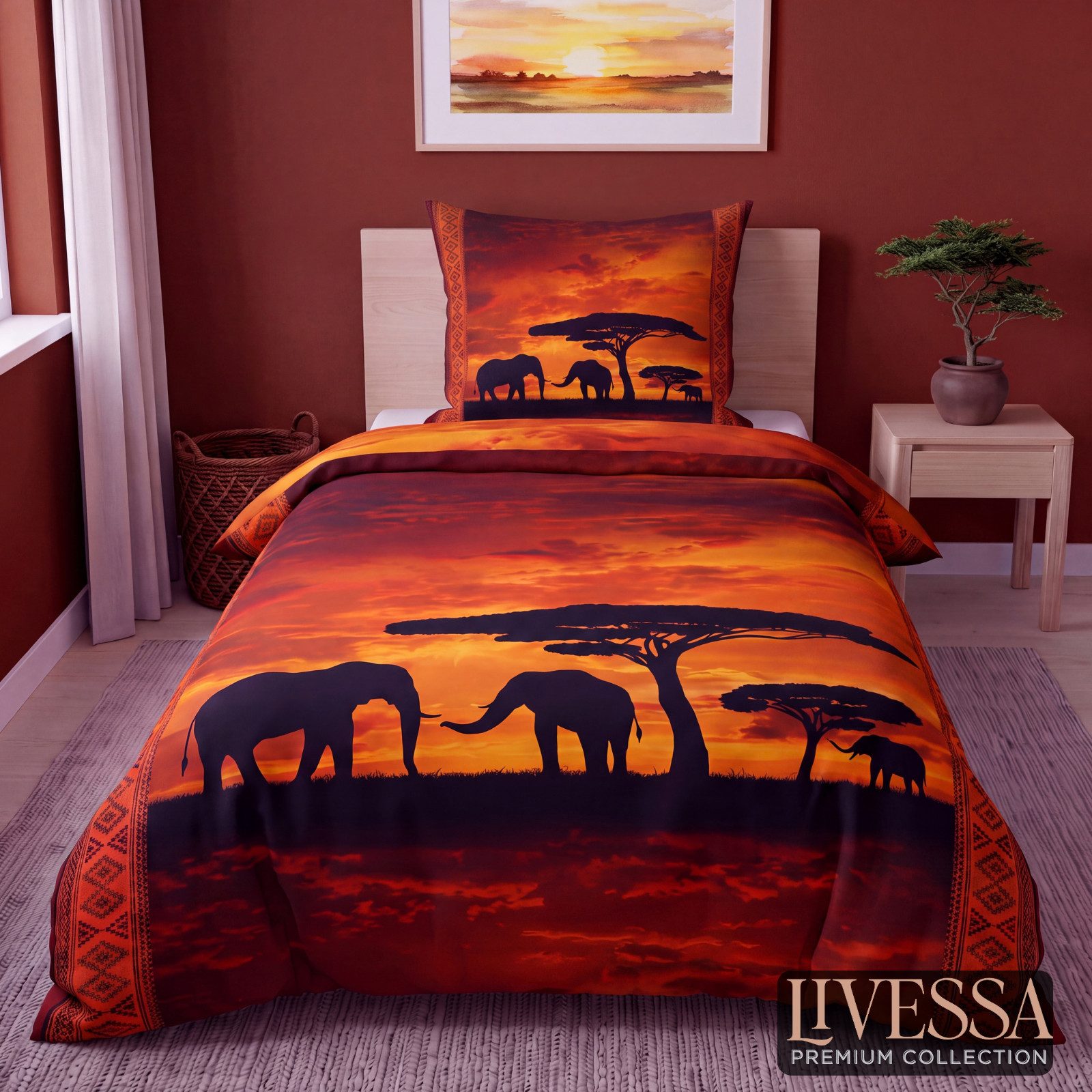 livessa Bettwäsche Mikrofaser Design Bettwäsche, weiche Peach-Haptik, YKK-Reißverschluss, Digital Print, 135x200/155x220 Bettbezug+ 80x80 Kissenbezug