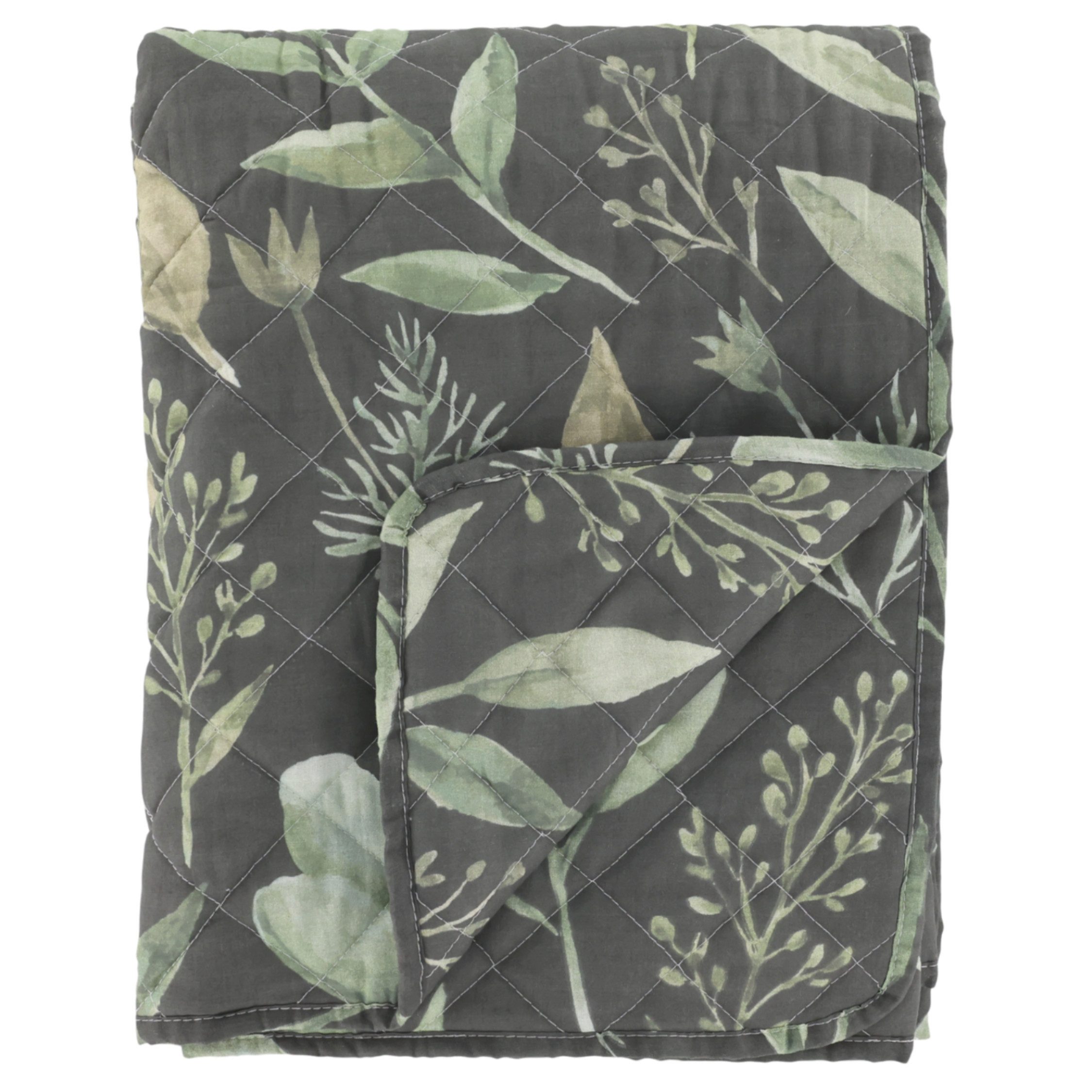 Chic Antique Tagesdecke Chic Antique Aix Quilt mit Blattmuster Olive / Midnight