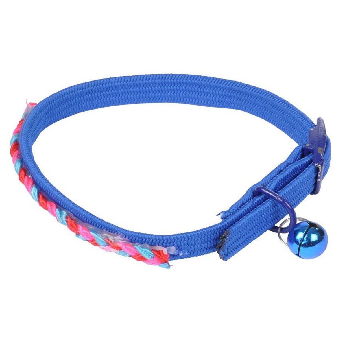 Love Story Katzen-Halsband Katzenhalsband mit Glocke, 30 cm, geflochten, blau, Kunststoff