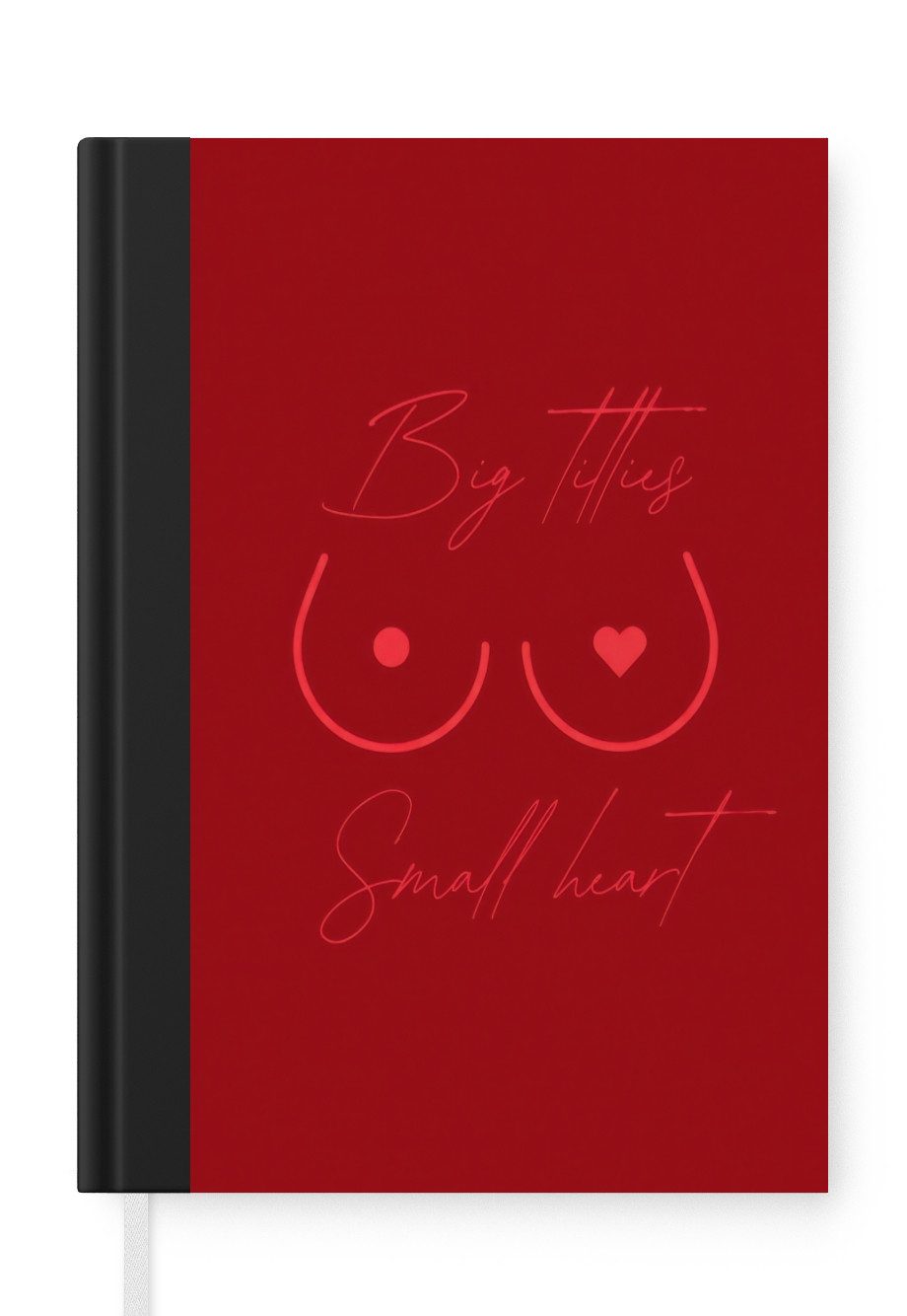 MuchoWow Notizbuch Große Titten kleines Herz - Rot - Herz, Notebook, Notizblock a5, Tagebuch, Journal Liniert