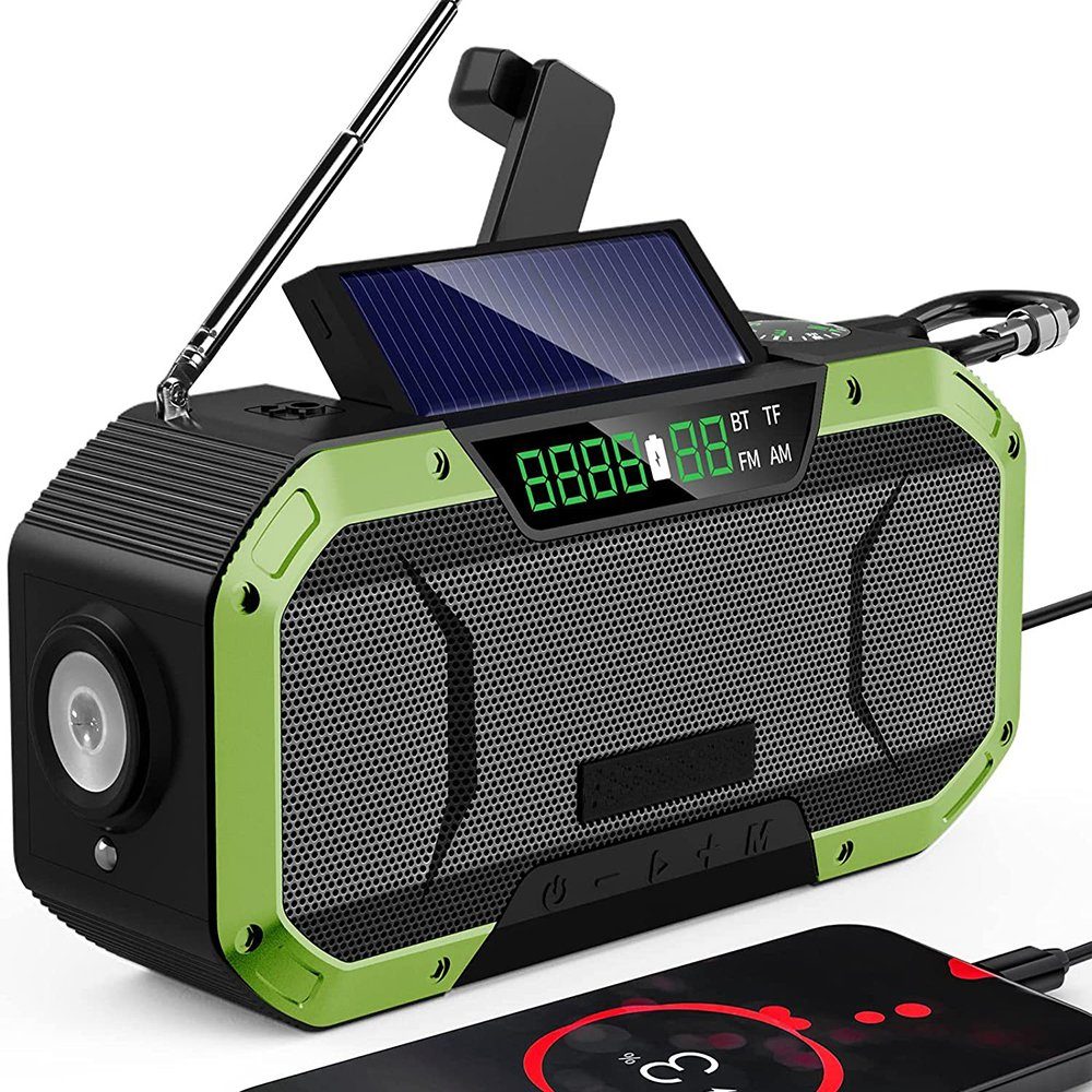 Jormftte Tragbar Kurbelradio Dynamo Radio Digitalradio (DAB) (Solar Radio)