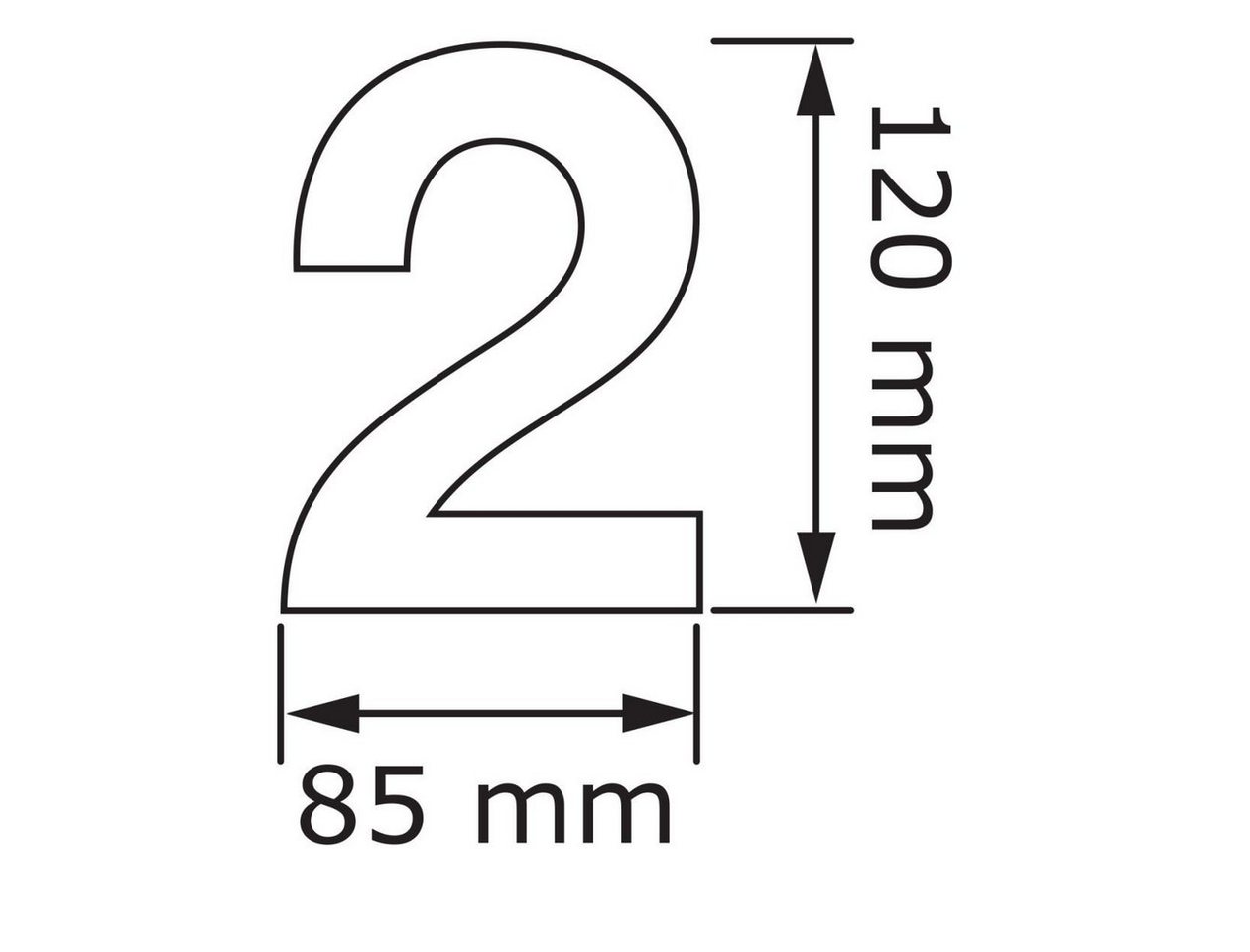 Thumbnail - Bravios Briefkasten Hausnummer ''2'' Grau