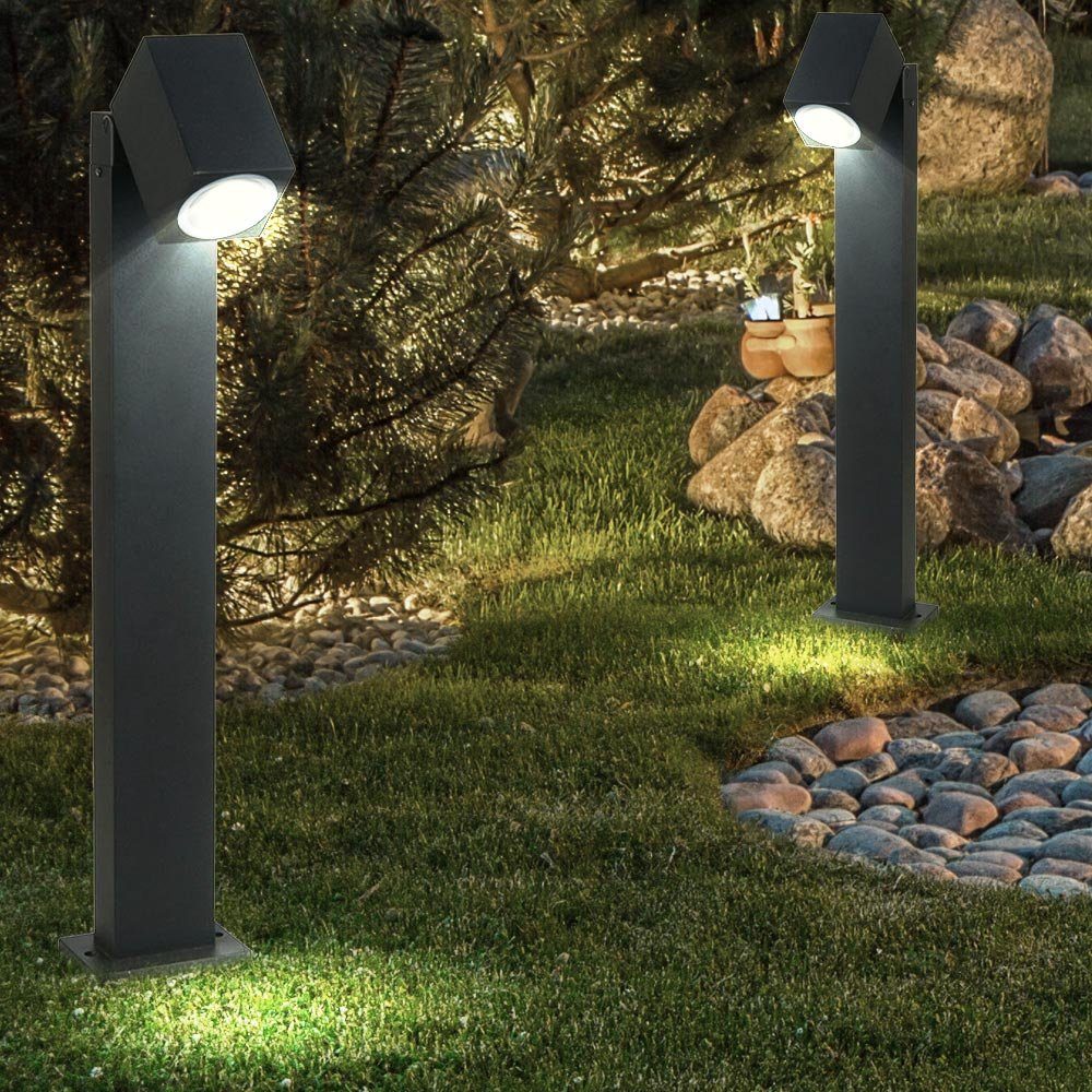 GU10 Stand Design Lampe Strahler Steh LED inklusive, LED Warmweiß, etc-shop Außen-Stehlampe, Garten Leuchte Leuchtmittel Außen