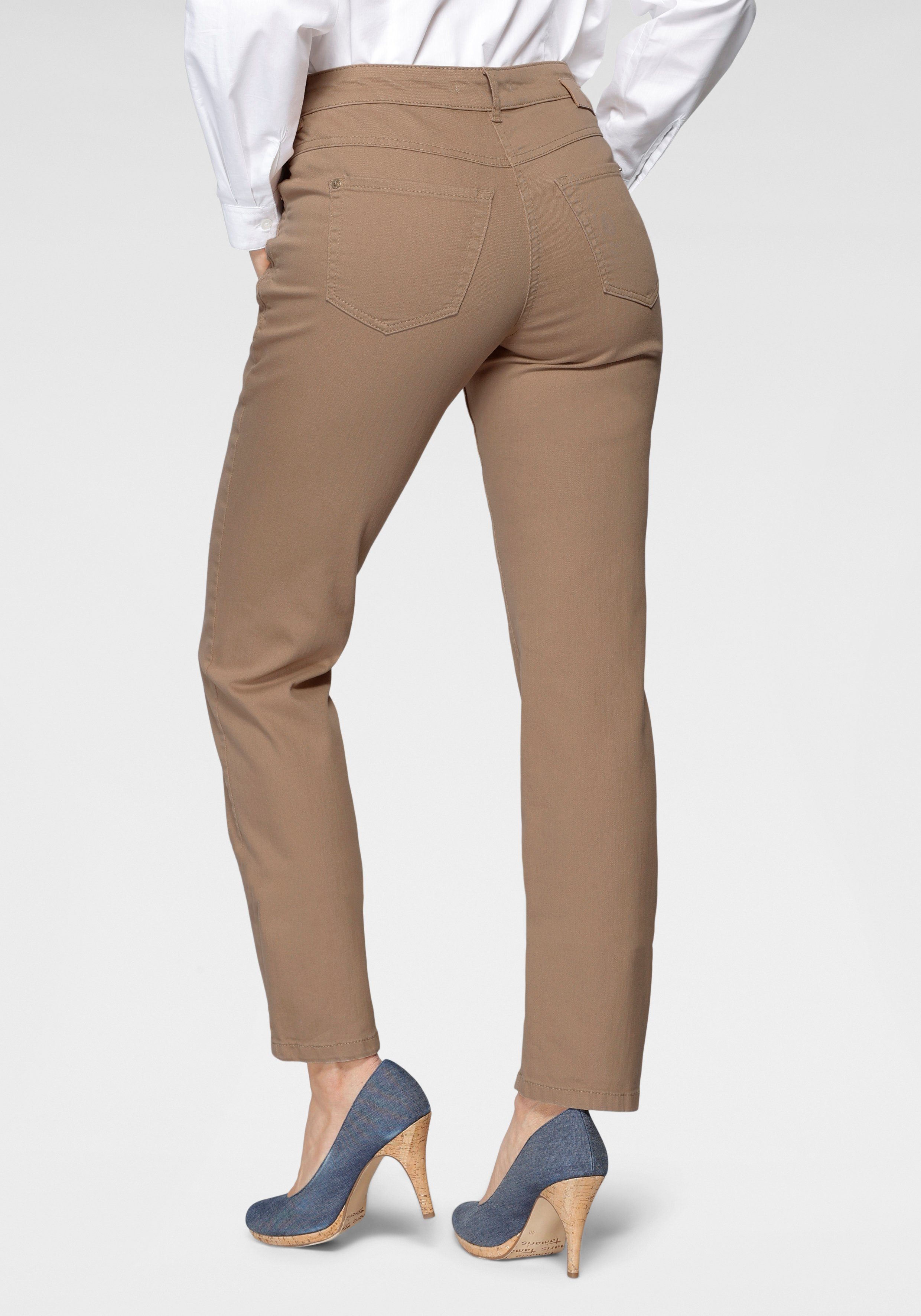 MAC Straight-Jeans Angela New Ziernähte im vorderen Taschenbereich