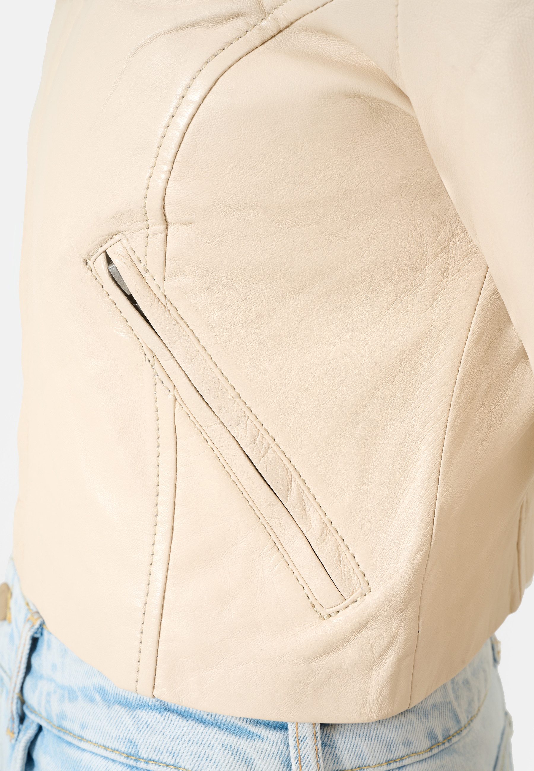 RICANO Lederjacke Mia Hochwertiges Lamm-Nappa Leder