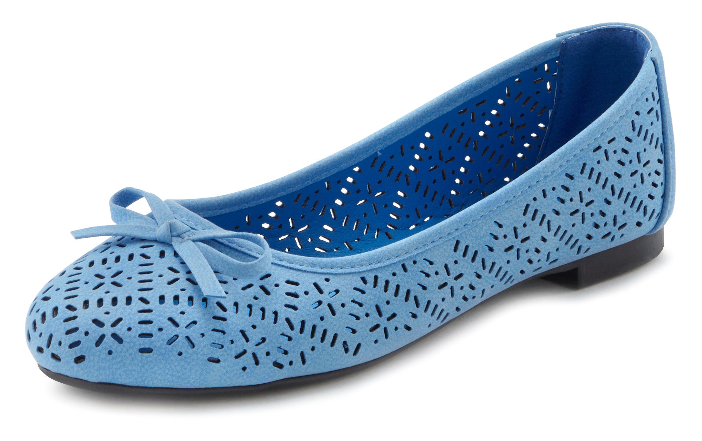 LASCANA Ballerina Freizeitschuh, Slipper, Halbschuh mit kleinen Cut-Outs VE günstig online kaufen