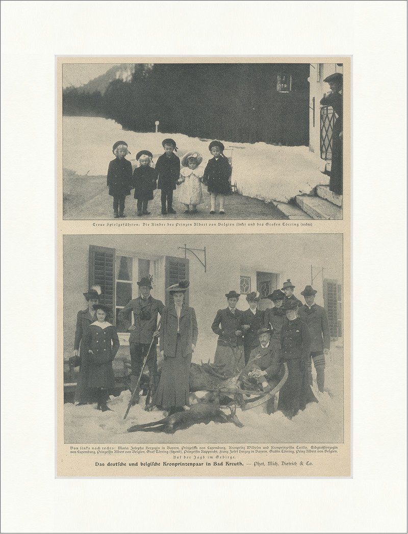 Kunstdruck Das deutsche und belgische Kronprinzenpaar in Bad Kreuth F_Vintage 015