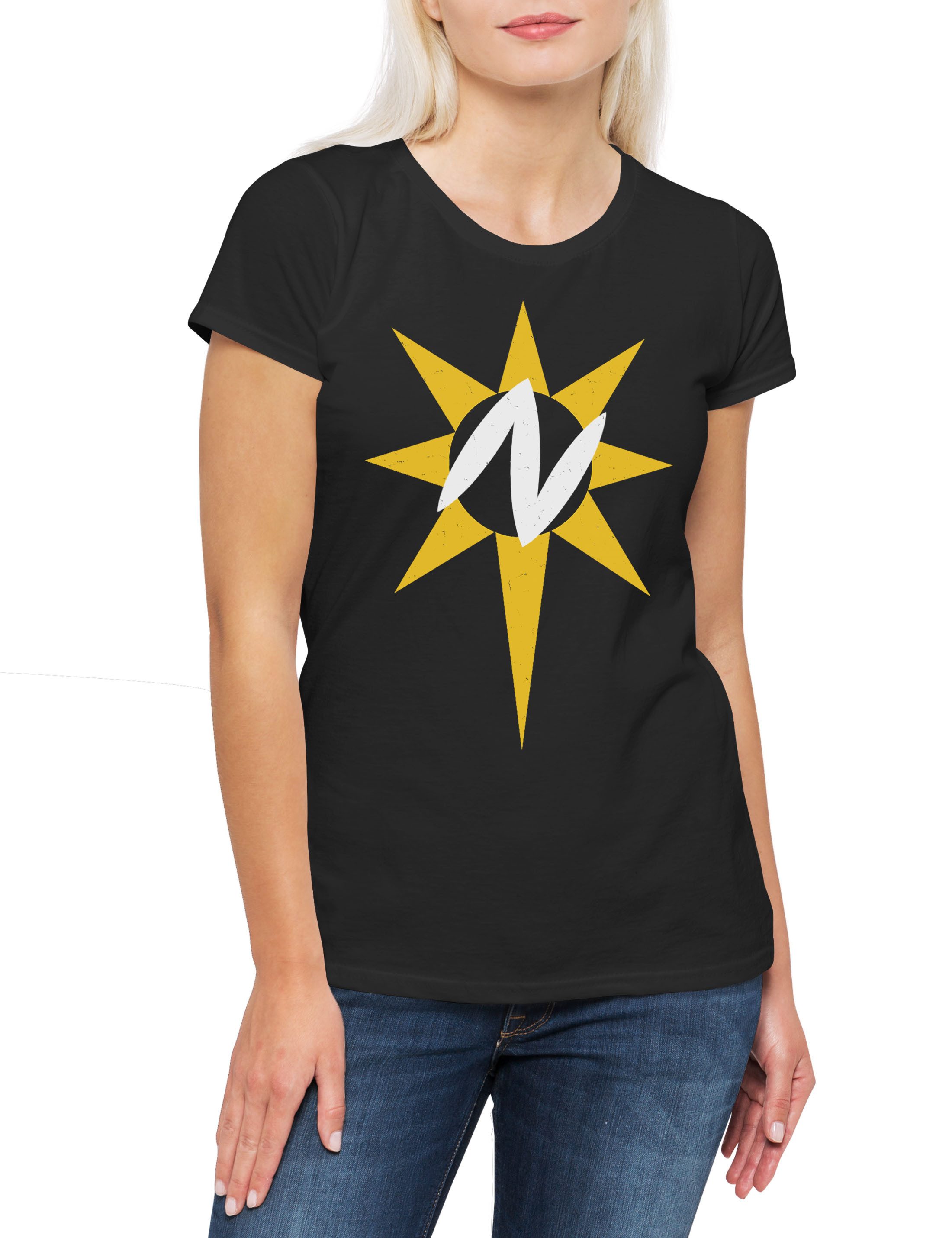Print-Shirt Nuclear Man Logo Damen T-Shirt Super Symbol Sign Retro Man Superman