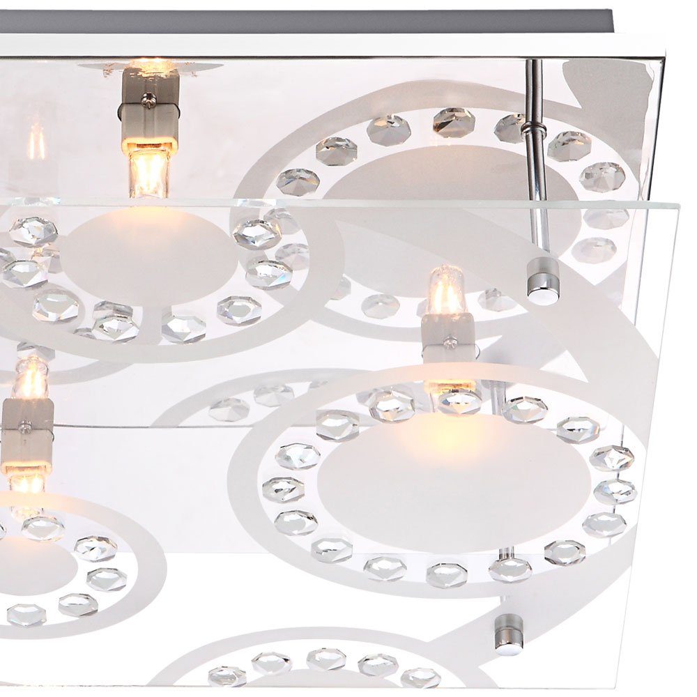 LED Leuchtmittel Glasleuchte Deckenleuchte, nicht Wohnzimmer etc-shop Kristalllampe Deckenleuchte Deckenlampe inklusive,