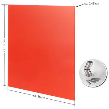 bremermann Magnettafel Magnettafel mit roter Glasfront, 6 Magnete und 1 Marker