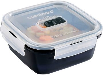 Luminarc Frischhaltedose Black Box, Glas, (Set, 4-tlg), Luft- und wasserdicht/ Clip & Close Verschluss, 82 cl, 76 cl, 2x122 cl