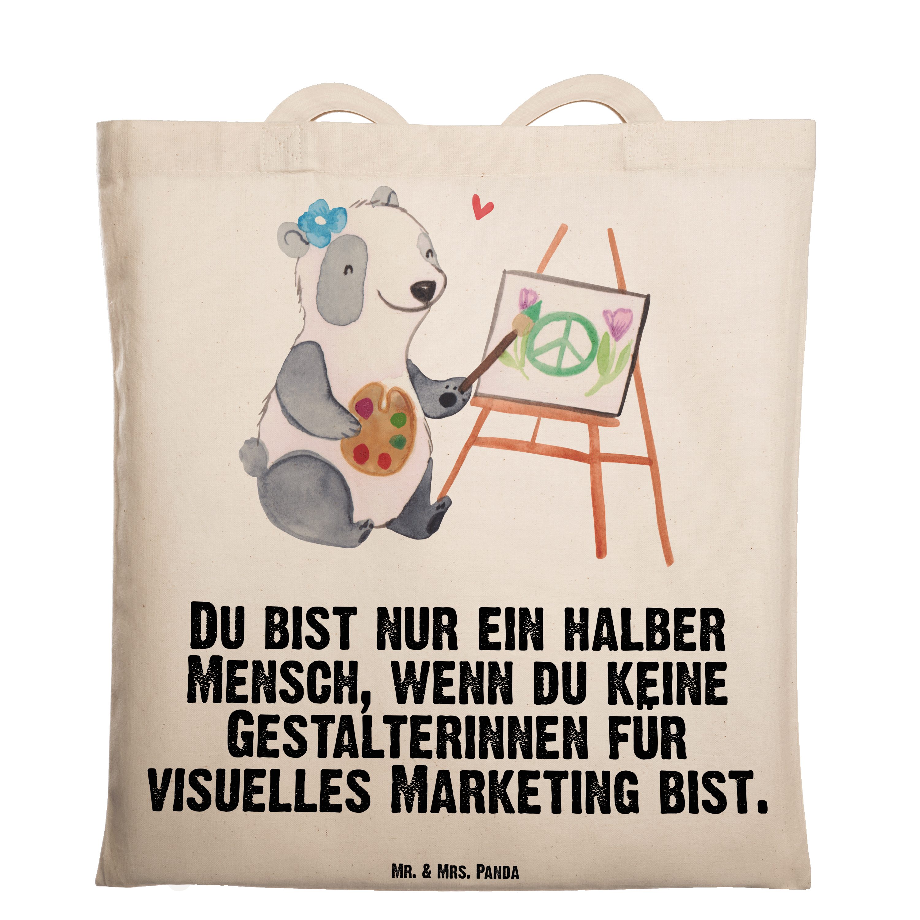 Mr. & Mrs. Panda Tragetasche Gestalterinnen für visuelles Marketing mit Herz - Transparent - Gesch (1-tlg)